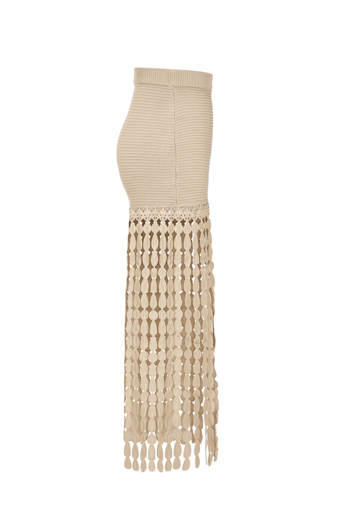 Knit Skirt with Fringe Detail