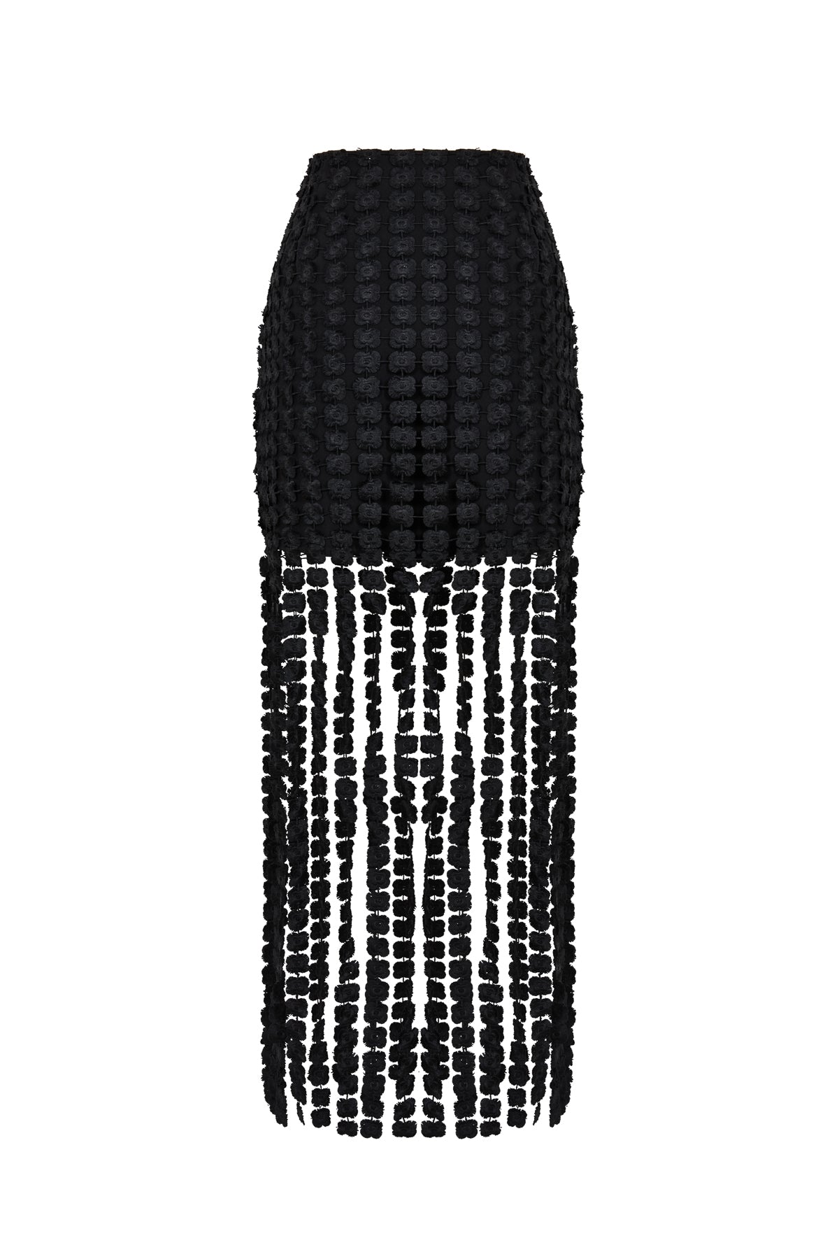 Kaia Woven Lace Fringe Detail Skirt