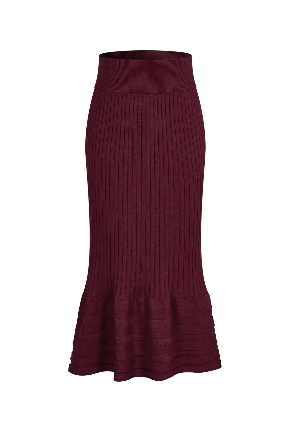 Stripe Texture Midi Skirt