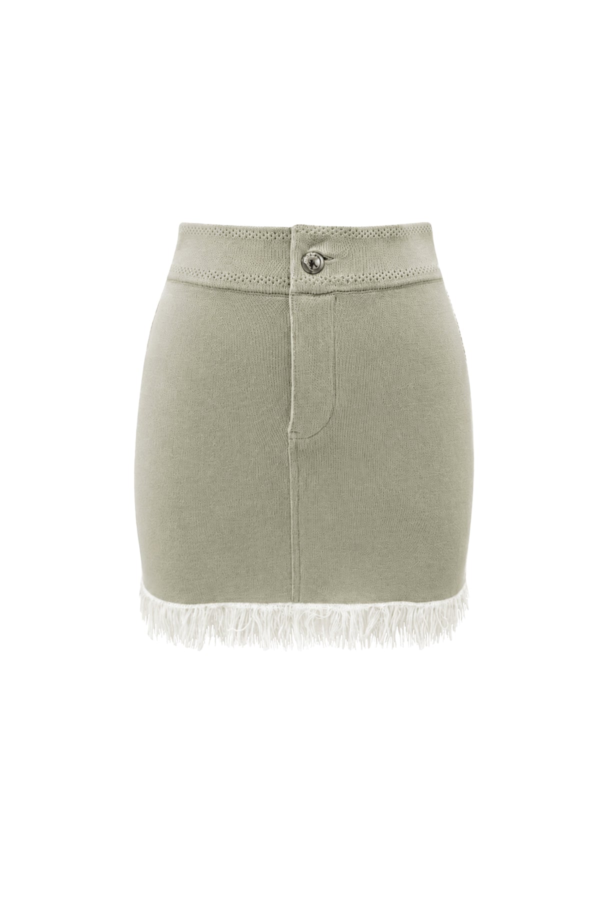 Knit Mini Skirt with Fringe