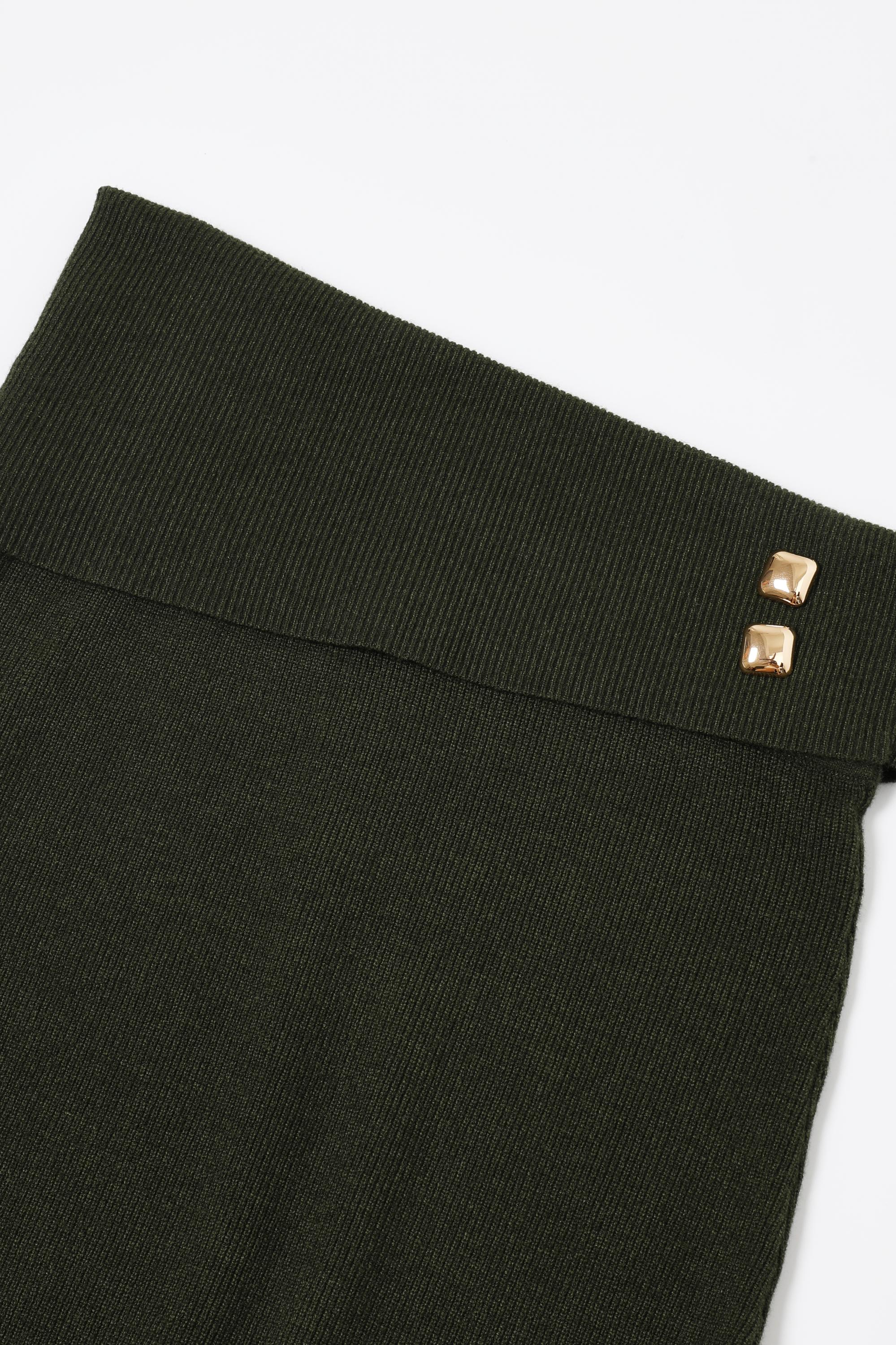 The Audrey Knit Asymmetrical Waist Overlay Maxi Skirt