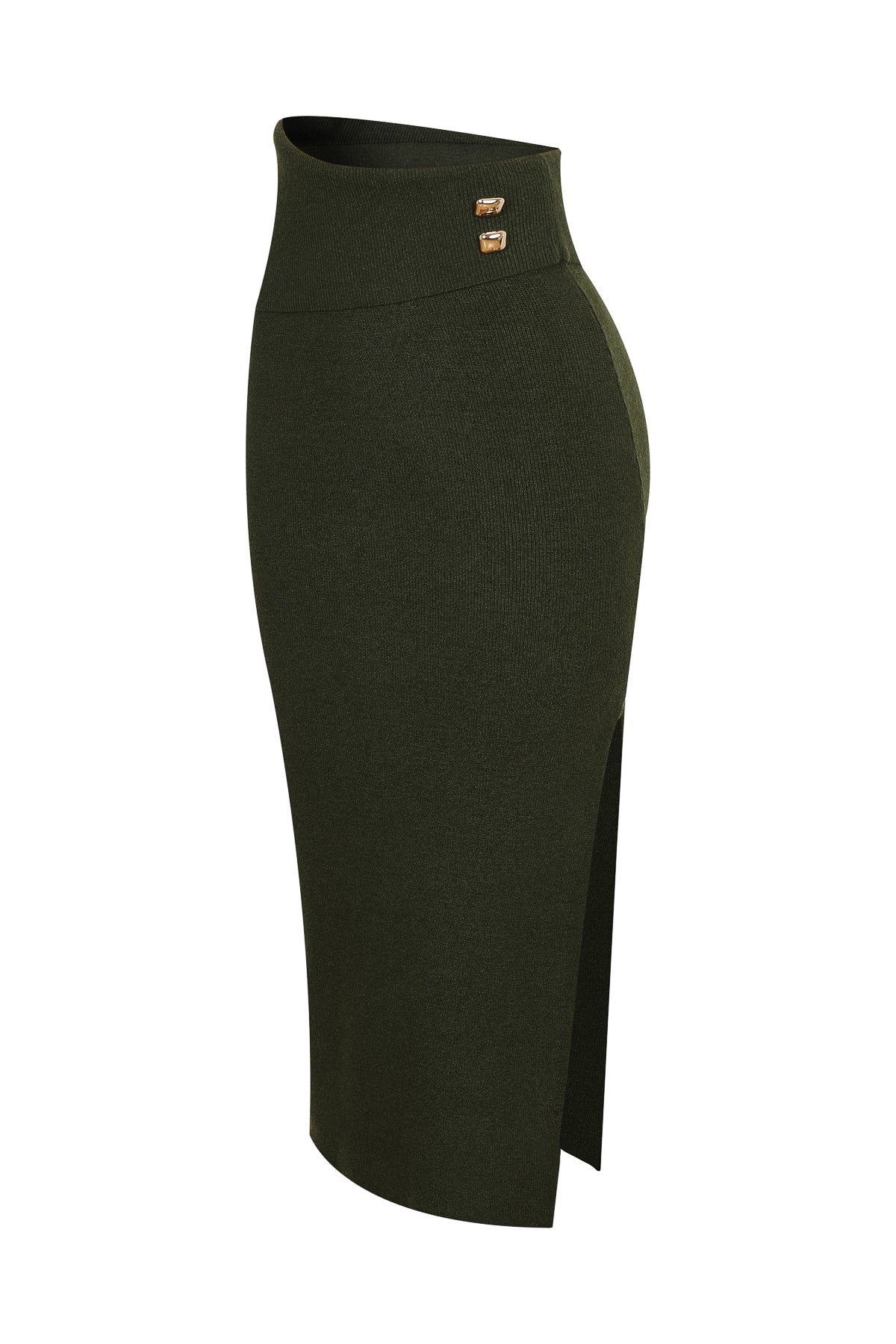 The Audrey Knit Asymmetrical Waist Overlay Maxi Skirt