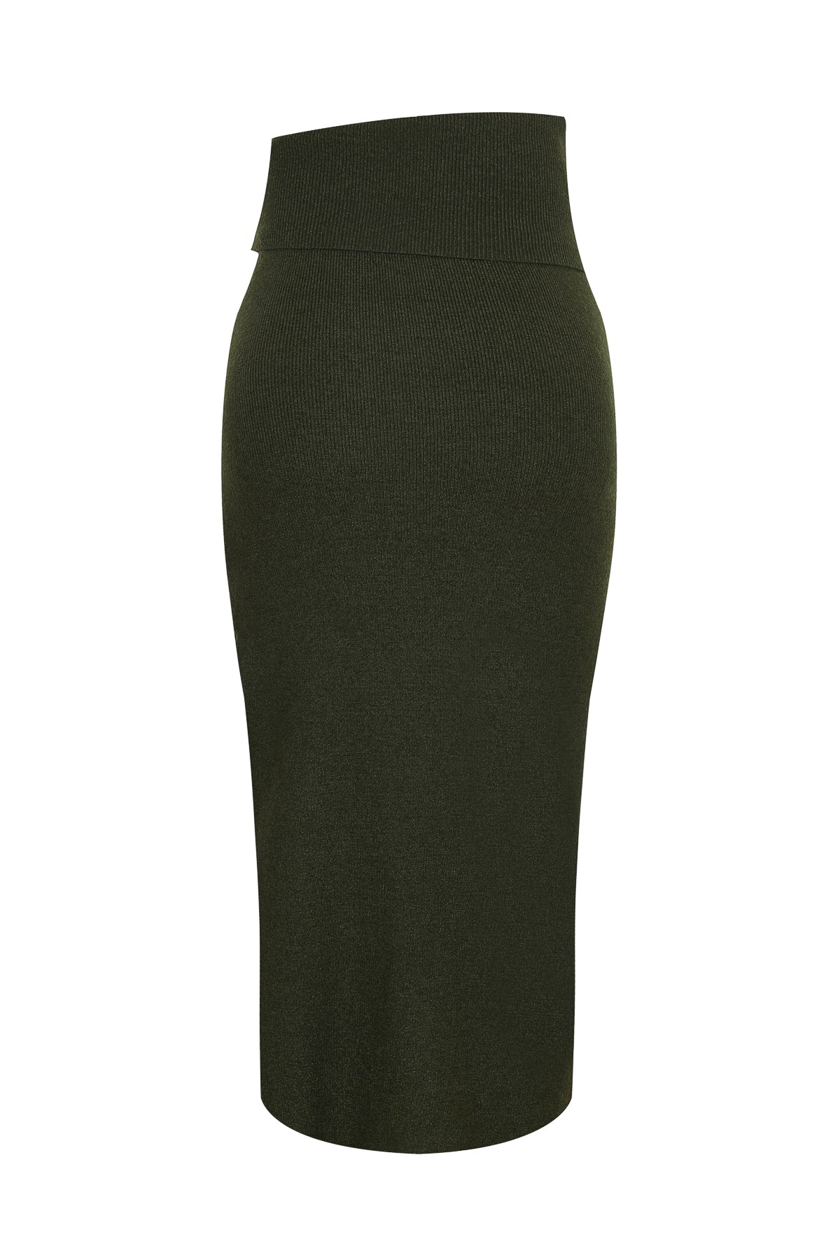 The Audrey Knit Asymmetrical Waist Overlay Maxi Skirt
