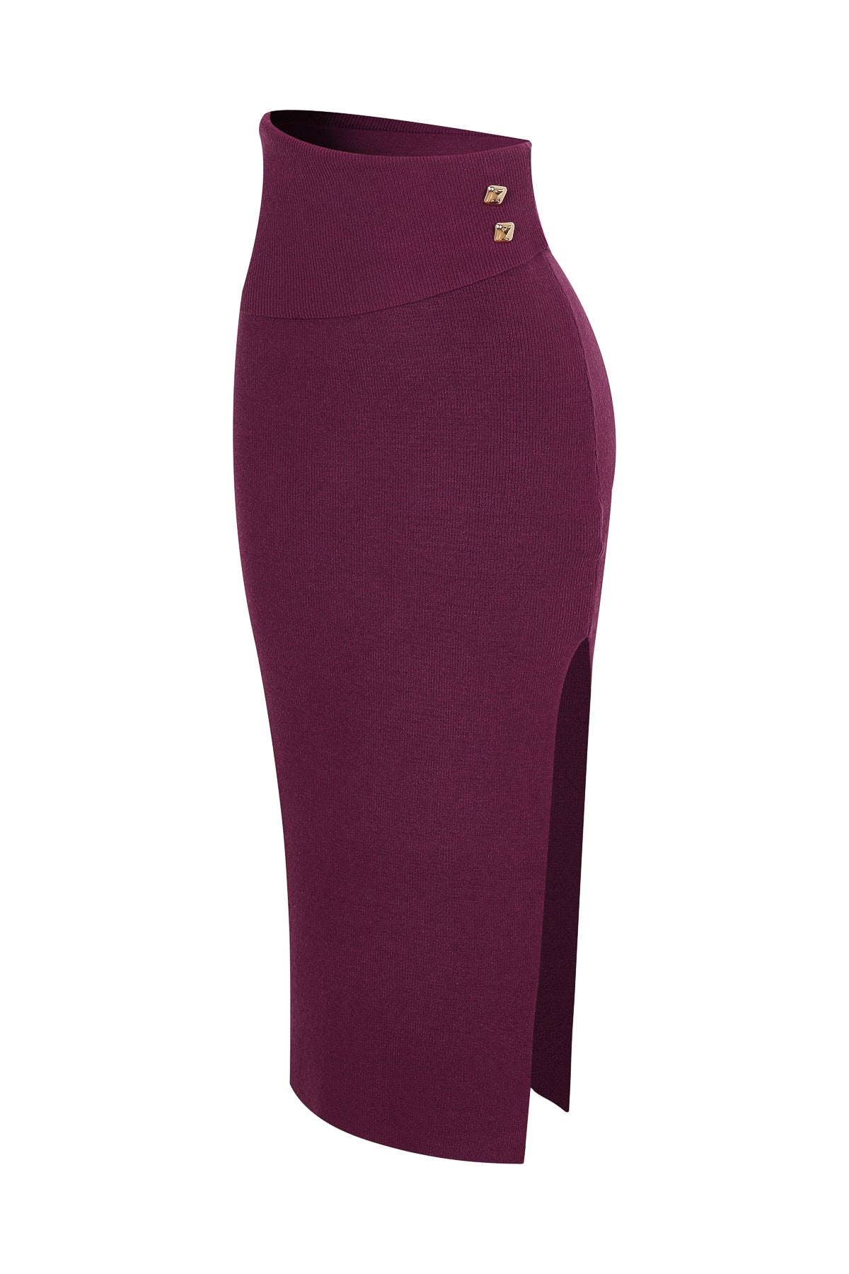 The Audrey Knit Asymmetrical Waist Overlay Maxi Skirt