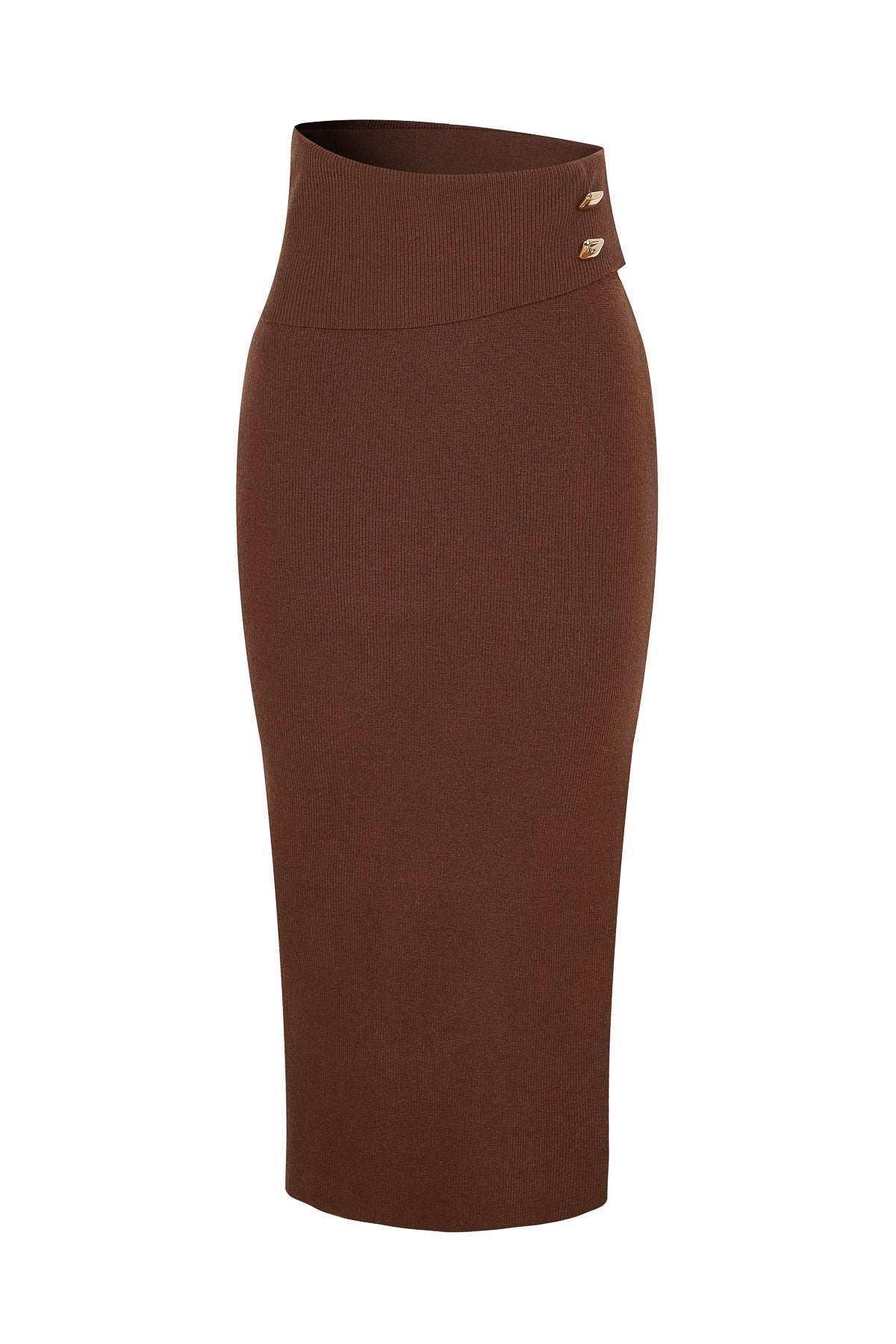 The Audrey Knit Asymmetrical Waist Overlay Maxi Skirt