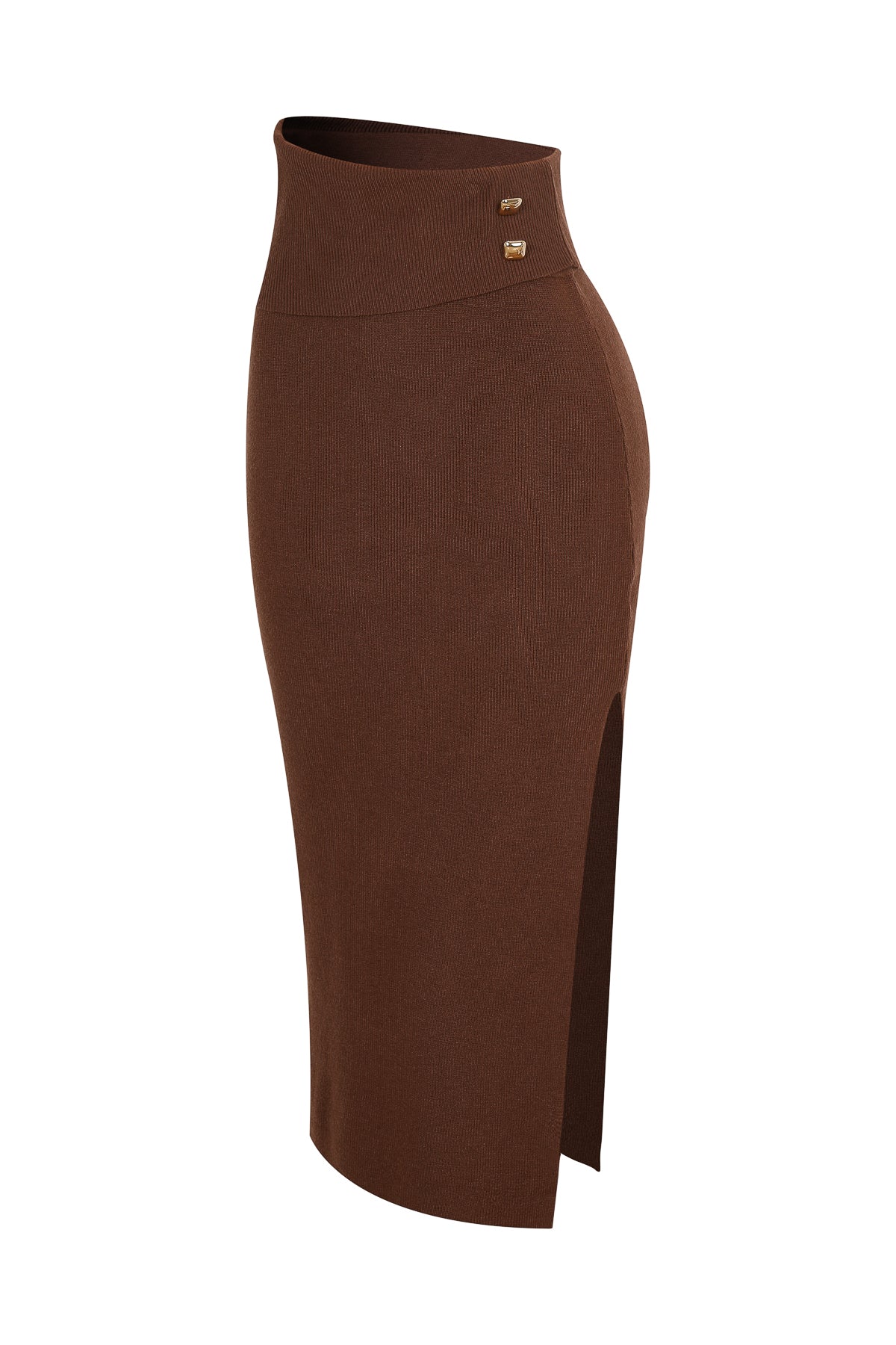 The Audrey Knit Asymmetrical Waist Overlay Maxi Skirt