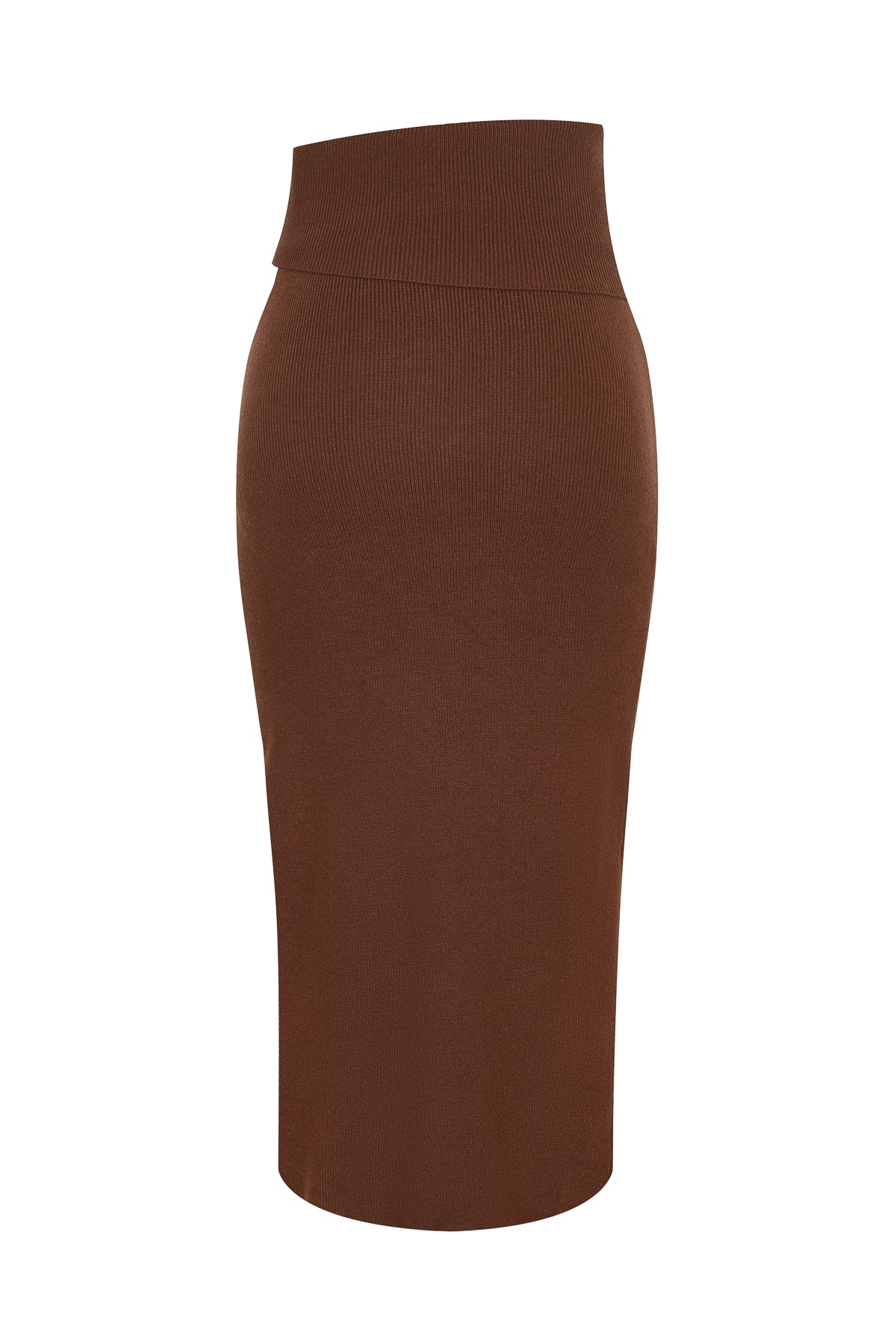 The Audrey Knit Asymmetrical Waist Overlay Maxi Skirt