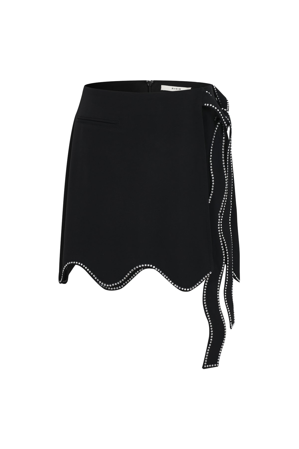 Scallop Echo Trim Skirt with Rhinestones