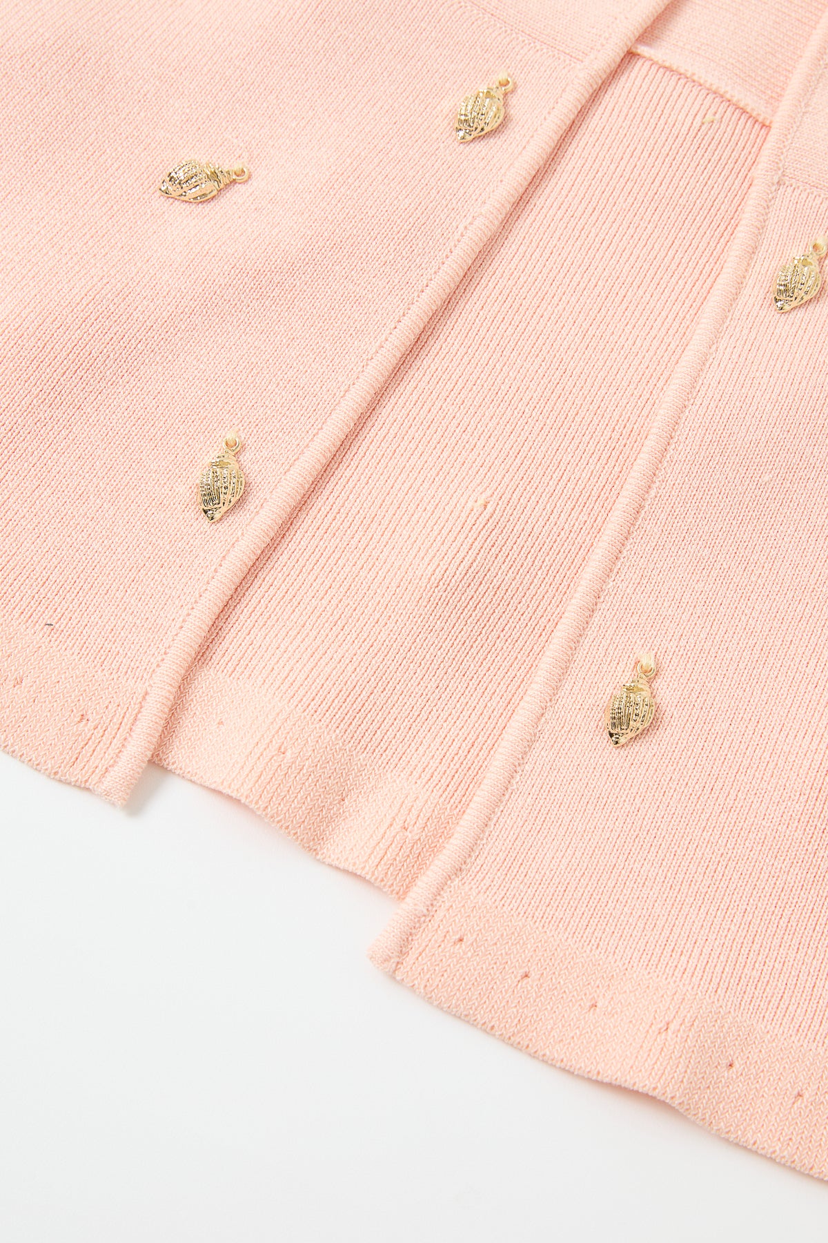 Knit Seashell Embellished Midi Skirt