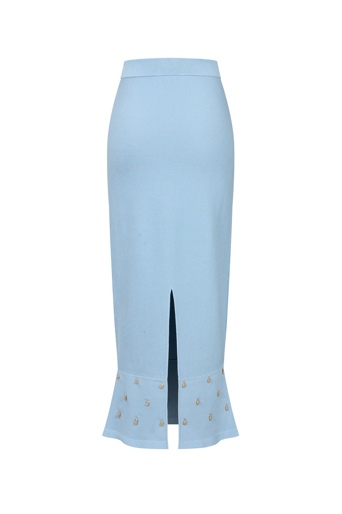 Knit Seashell Embellished Midi Skirt