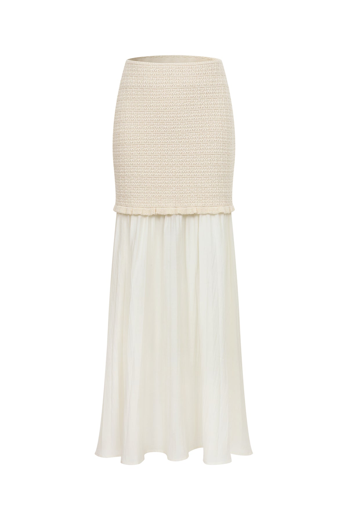Madeleine Knit Mixed Media Maxi Skirt