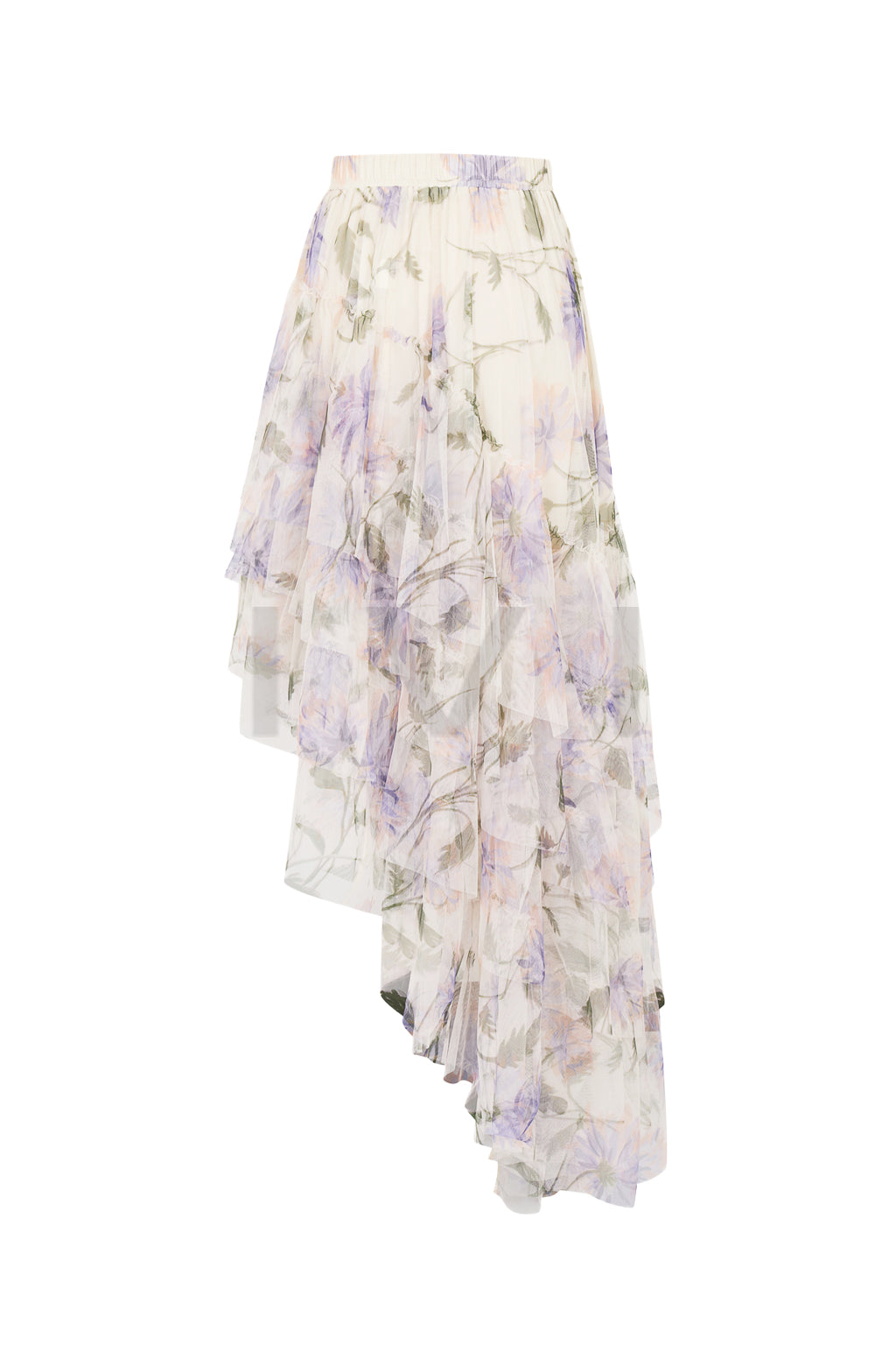 Printed Asymmetrical Midi Skirt