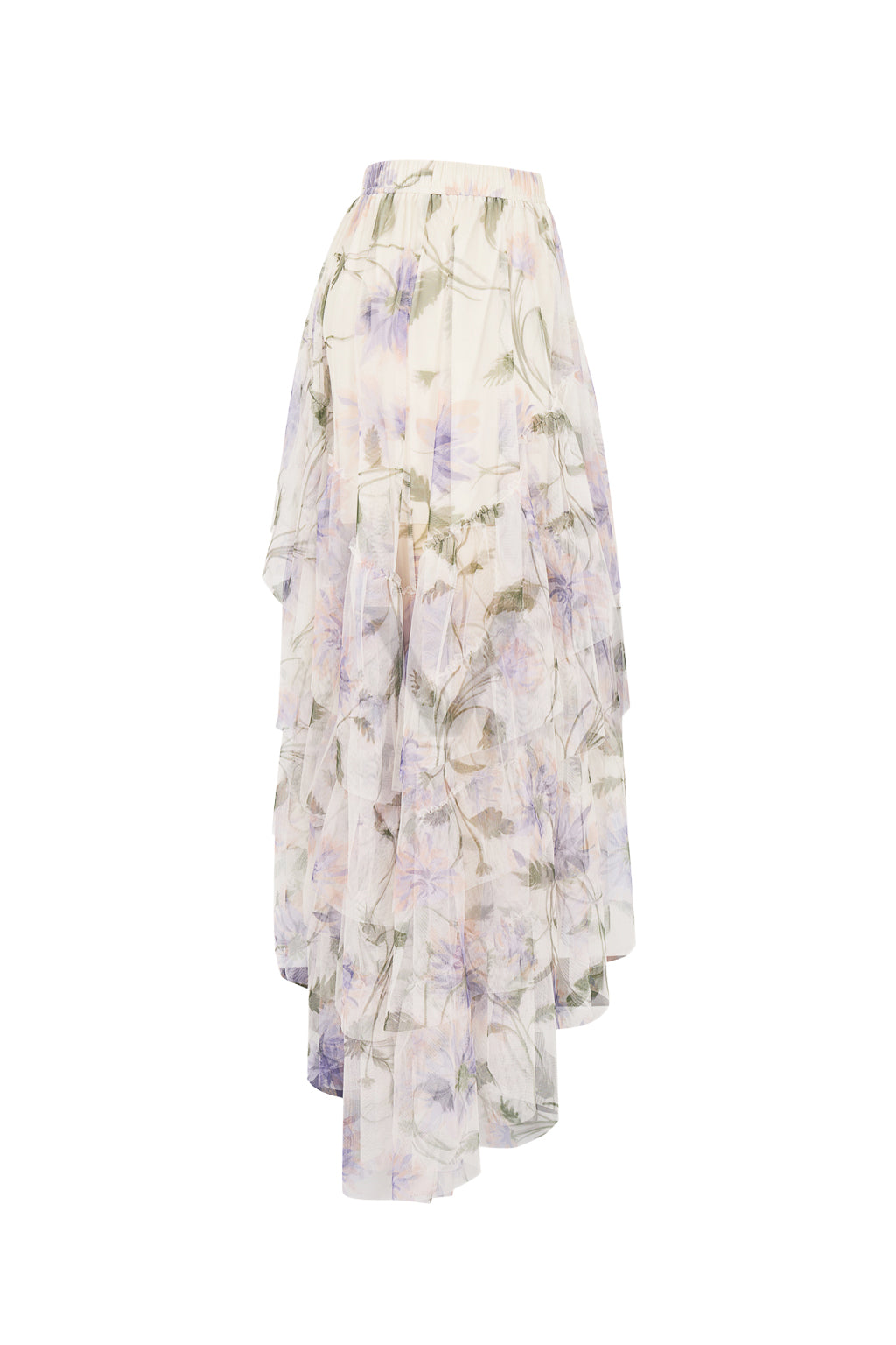 Printed Asymmetrical Midi Skirt