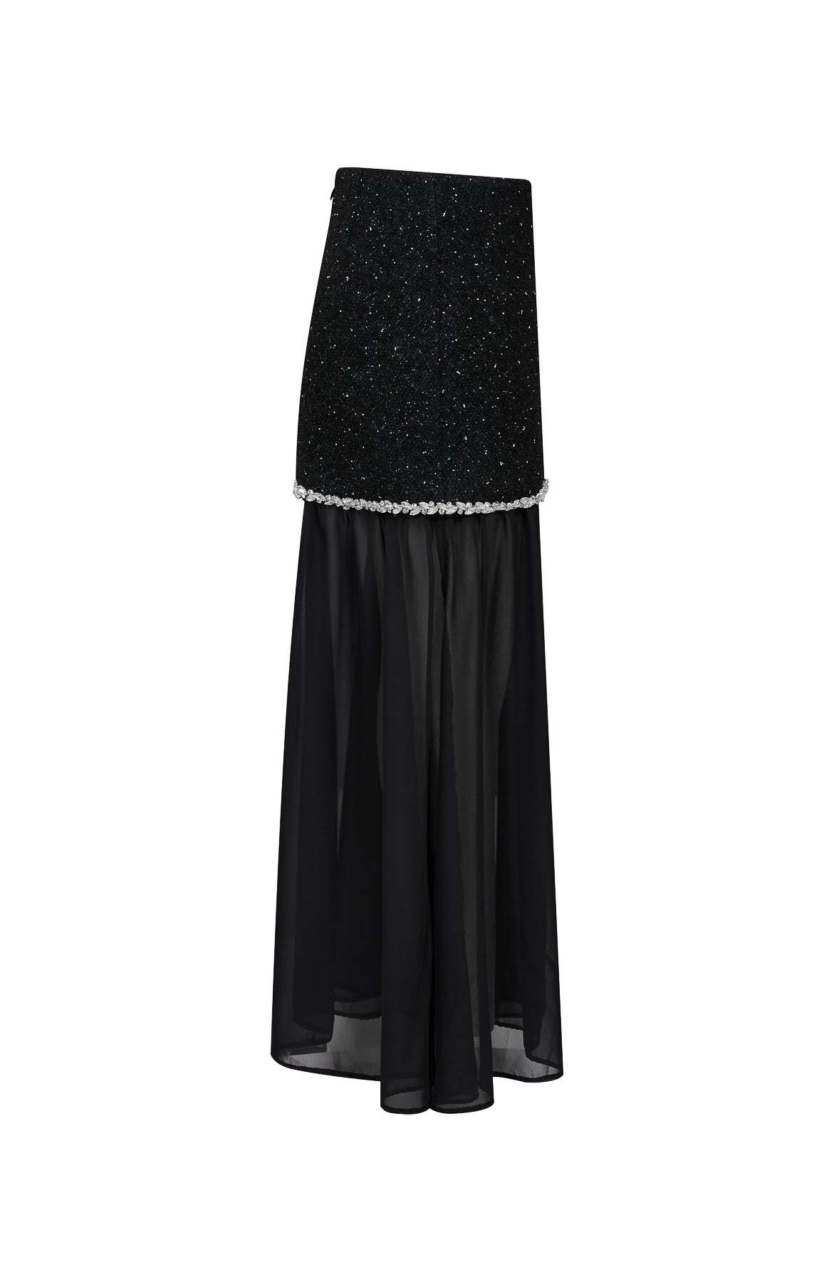 Ines Tweed Mini Skirt With Sheer Under Skirt