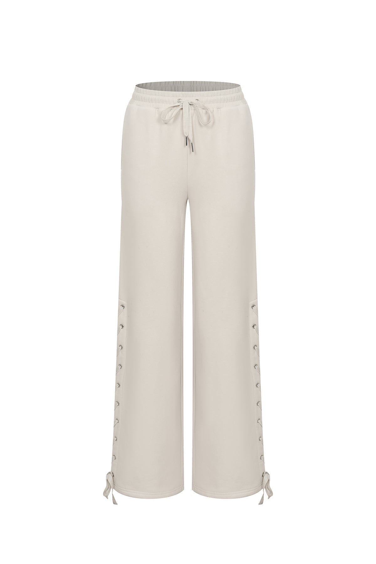 Knit Sweatpants With Lace up Accent