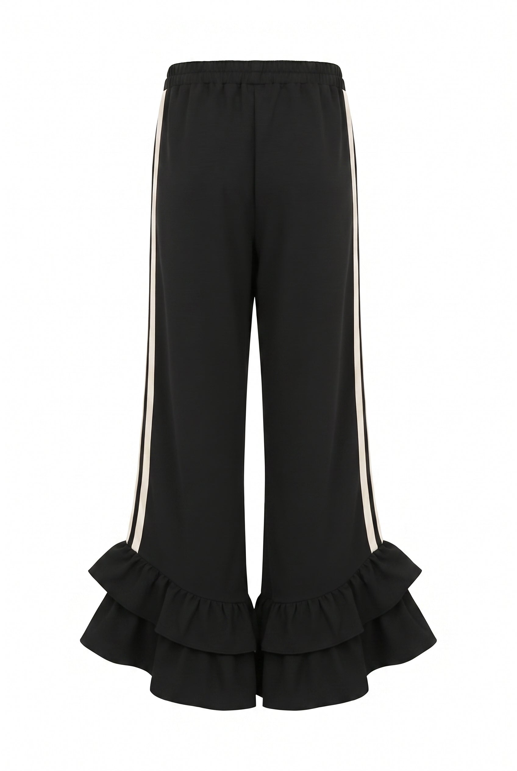 Ruffled Hem Wide Pants