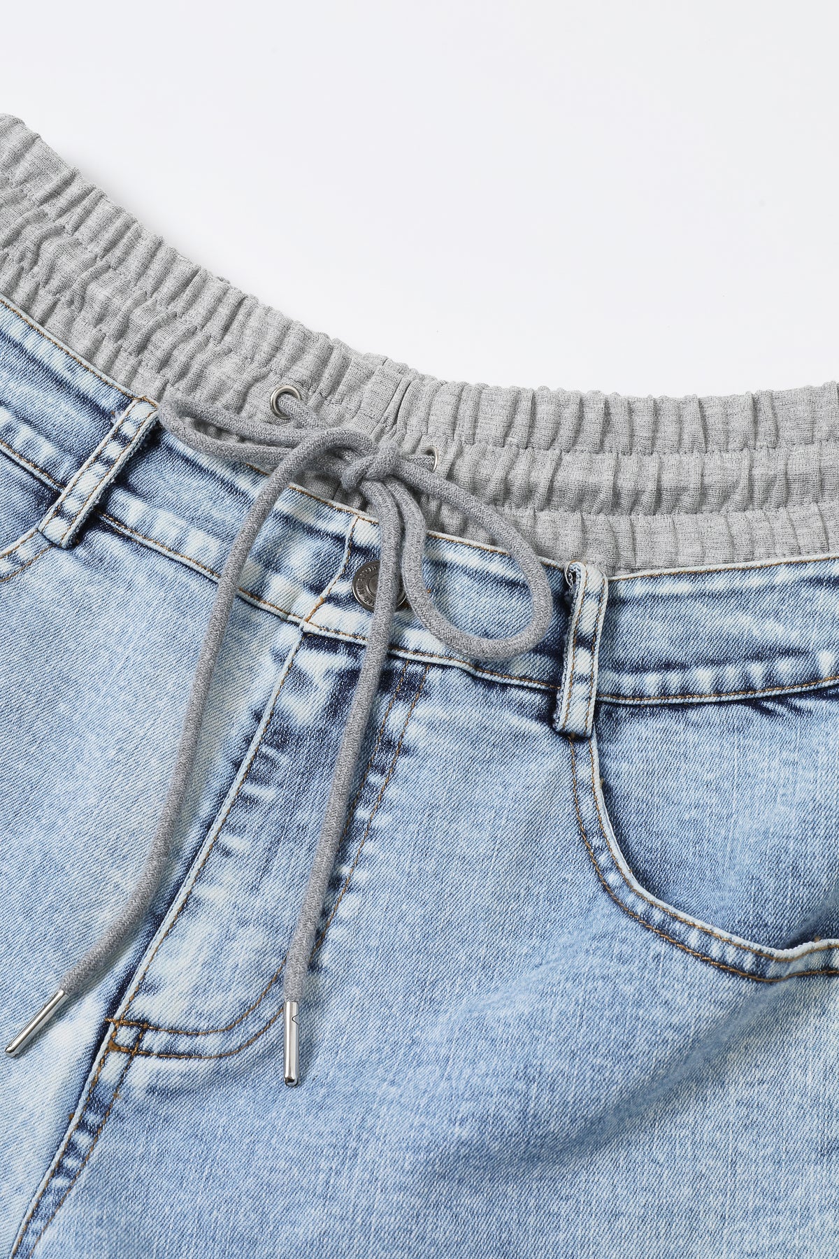 Knit Denim Mix Wide Pants