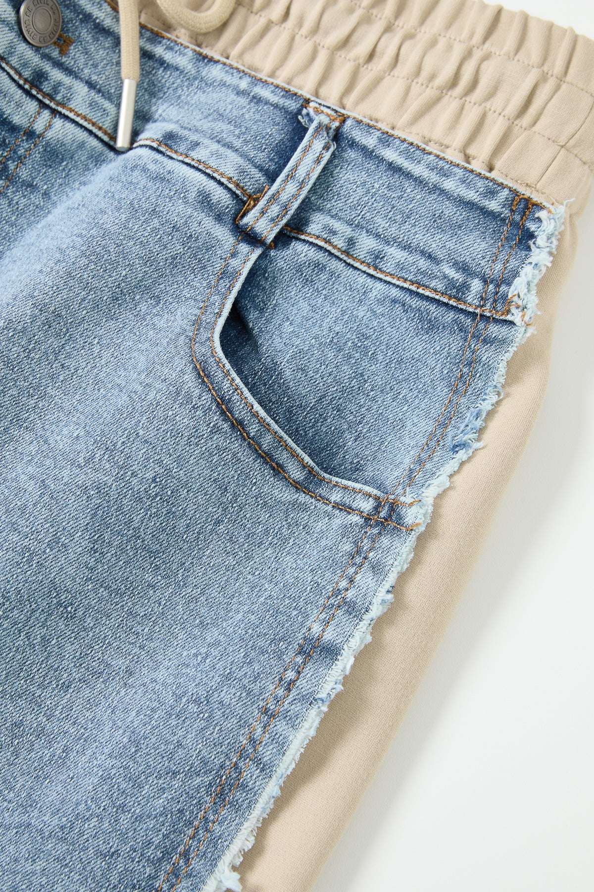 Knit Denim Mix Wide Pants