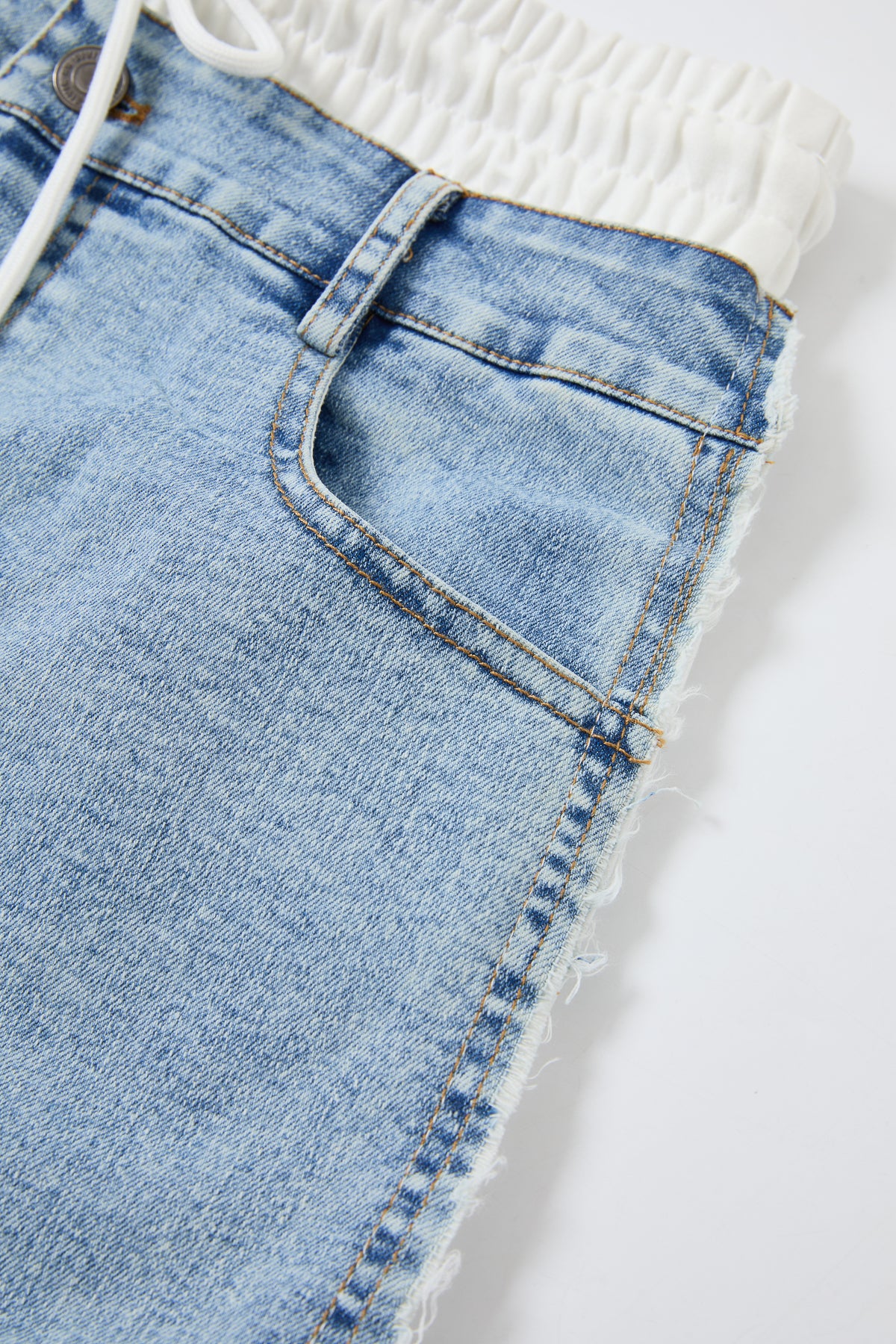 Knit Denim Mix Wide Pants