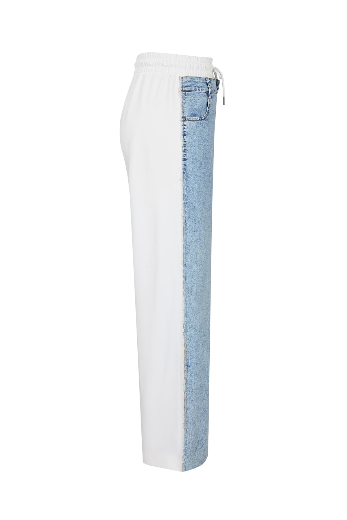 Knit Denim Mix Wide Pants
