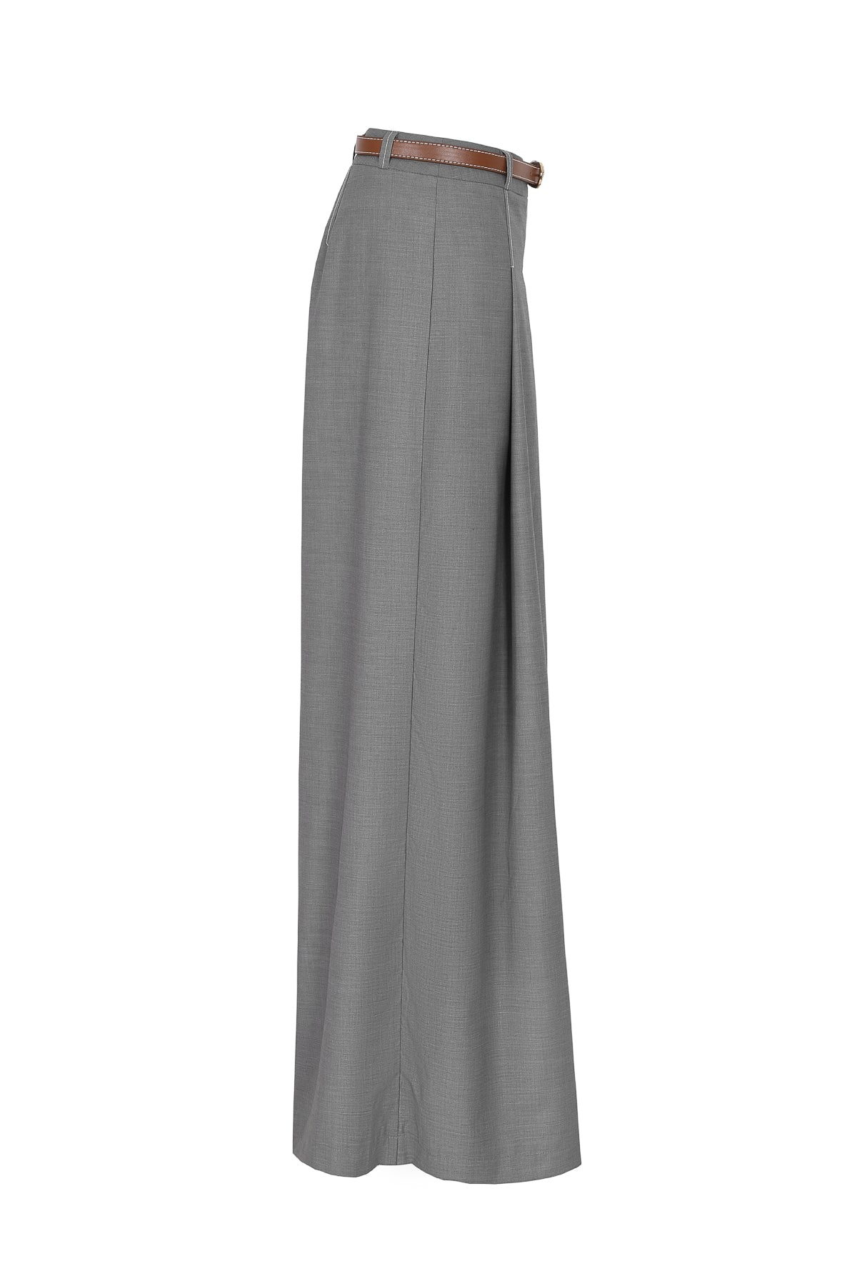 The Isometric Woven Pleat Pants with Belt