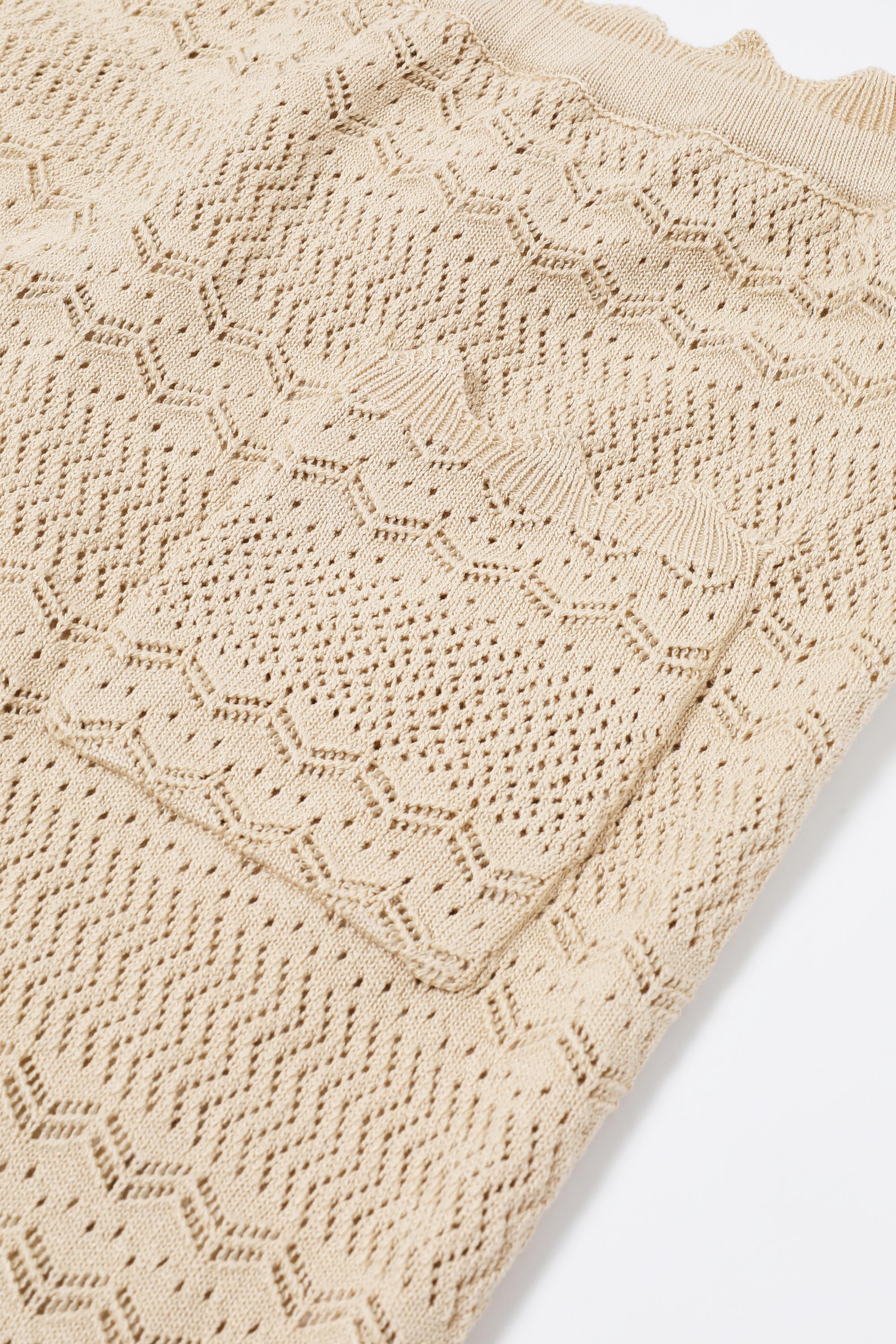 Élégie Pointelle Knit Wide Leg Pants with Patch Pockets