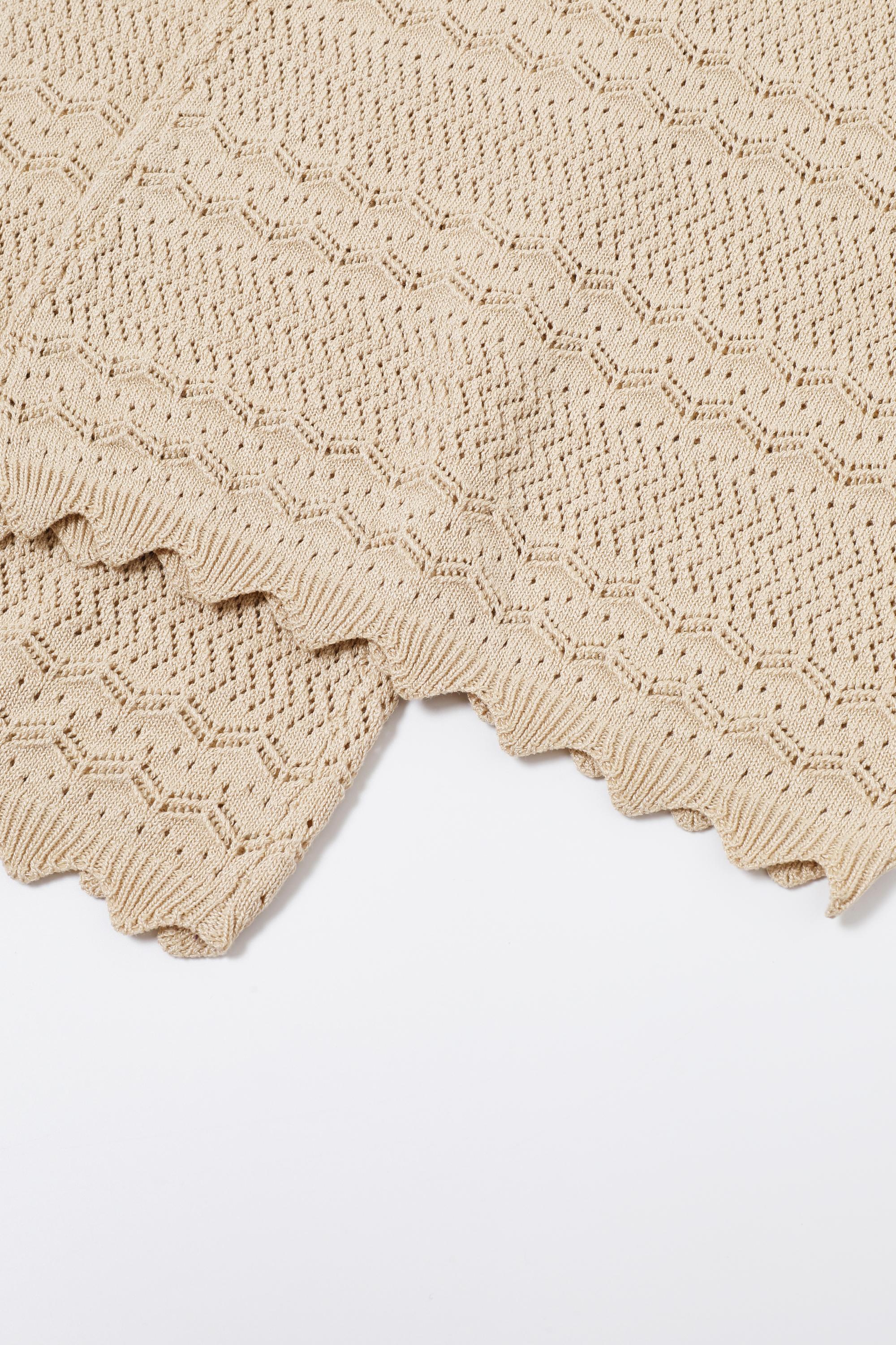 Élégie Pointelle Knit Wide Leg Pants with Patch Pockets