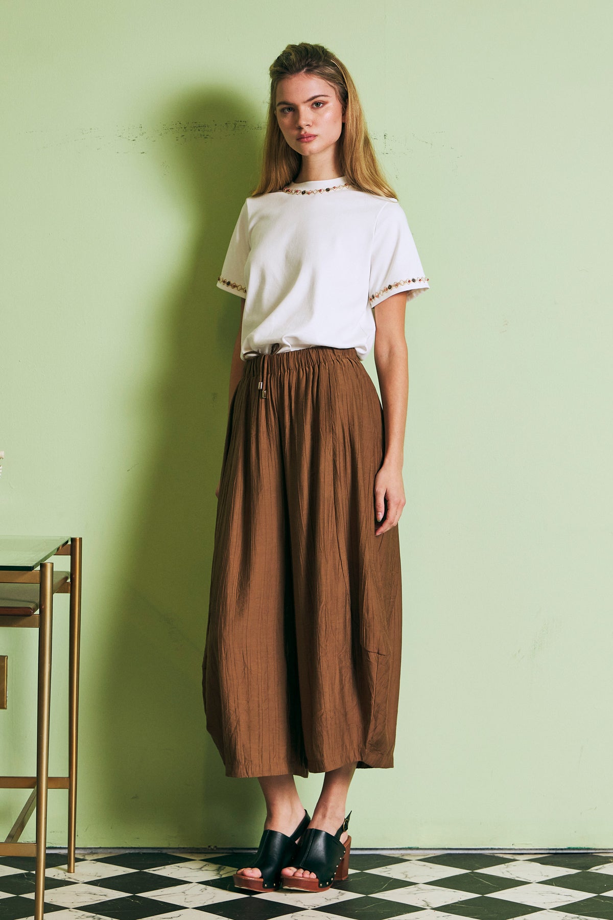 The Ember Volume Woven Crop Pants
