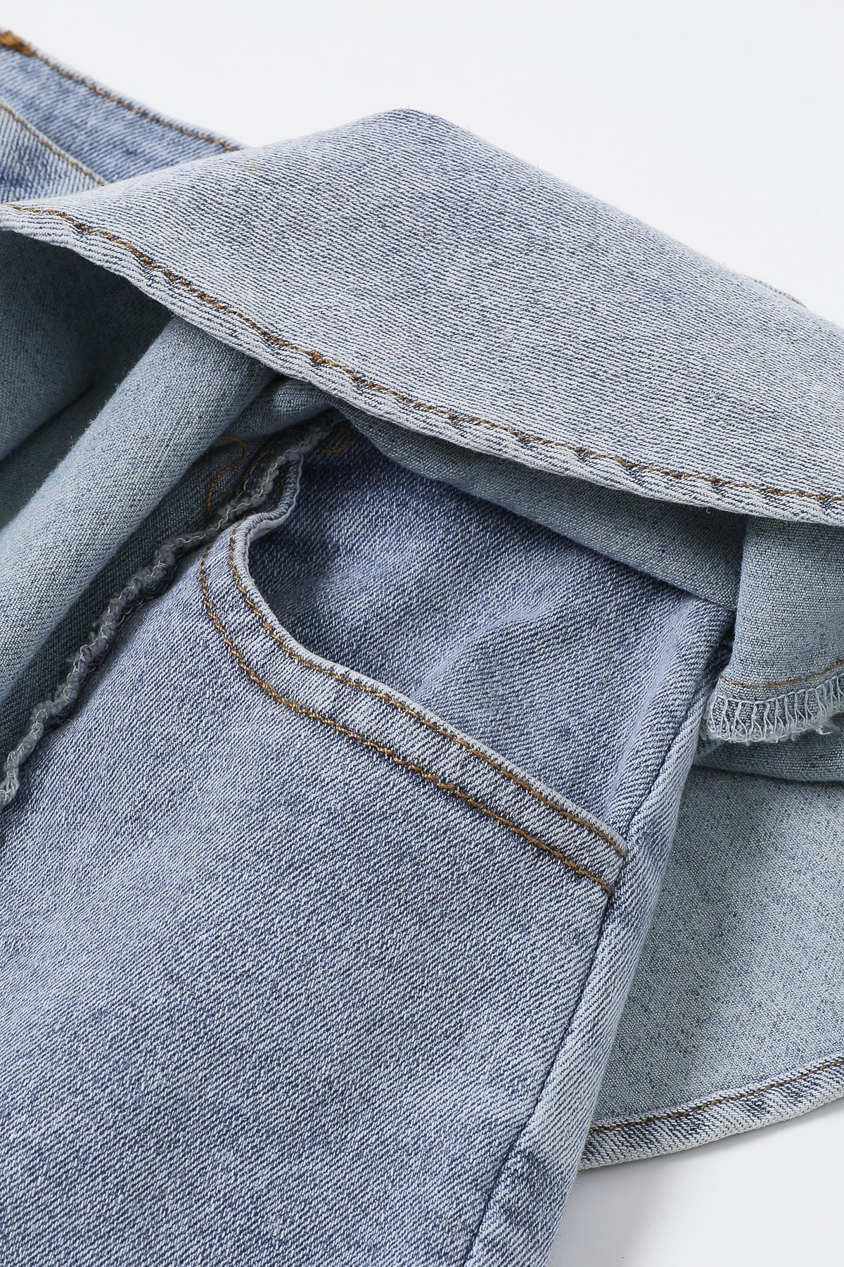Ruffle Detail Wide Leg Jean