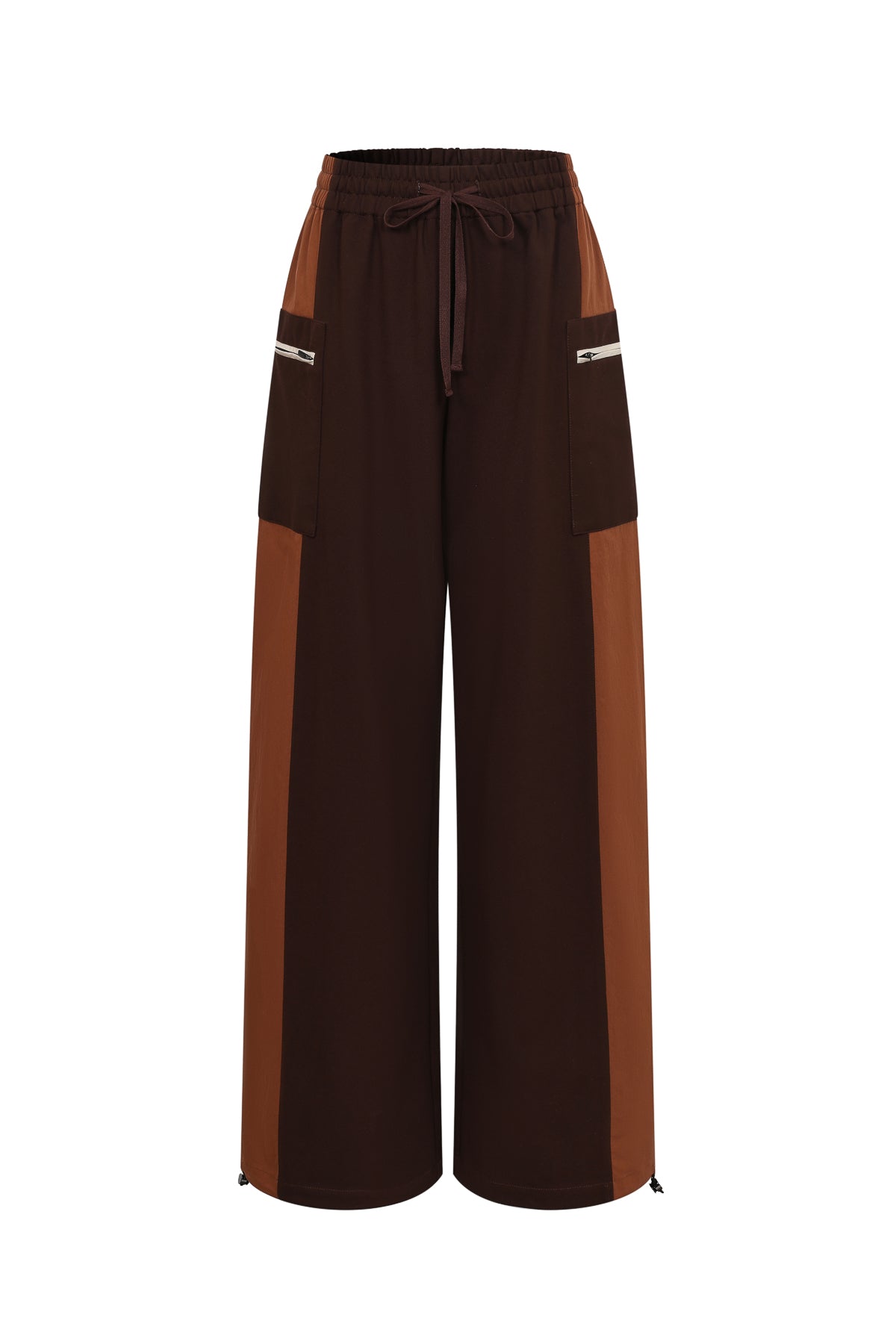 Knit Woven Mix Sporty Sweat Pants