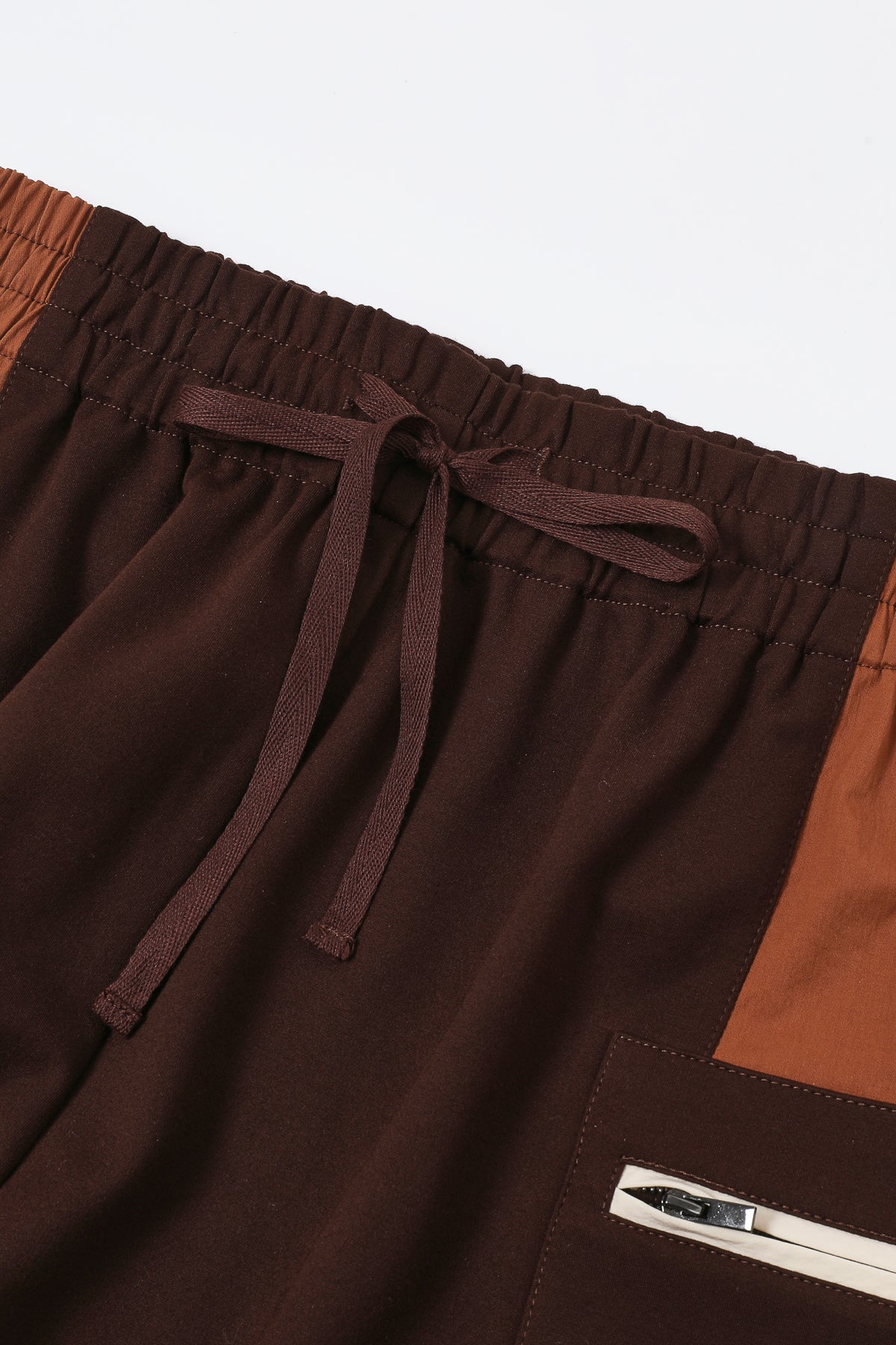 Knit Woven Mix Sporty Sweat Pants