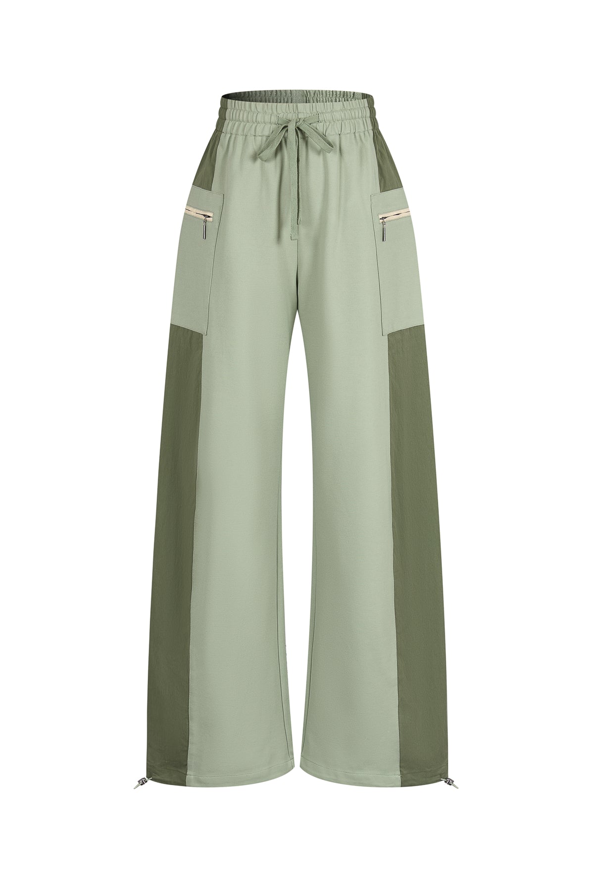 Knit Woven Mix Sporty Sweat Pants
