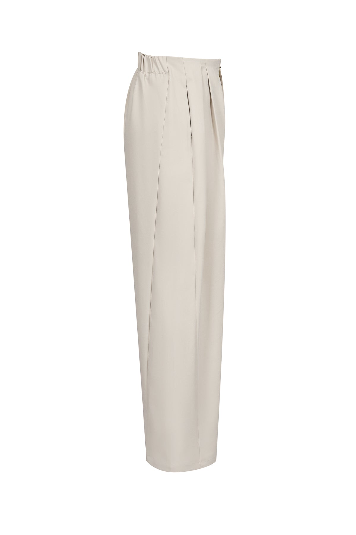 Draped Twill Wide Pants