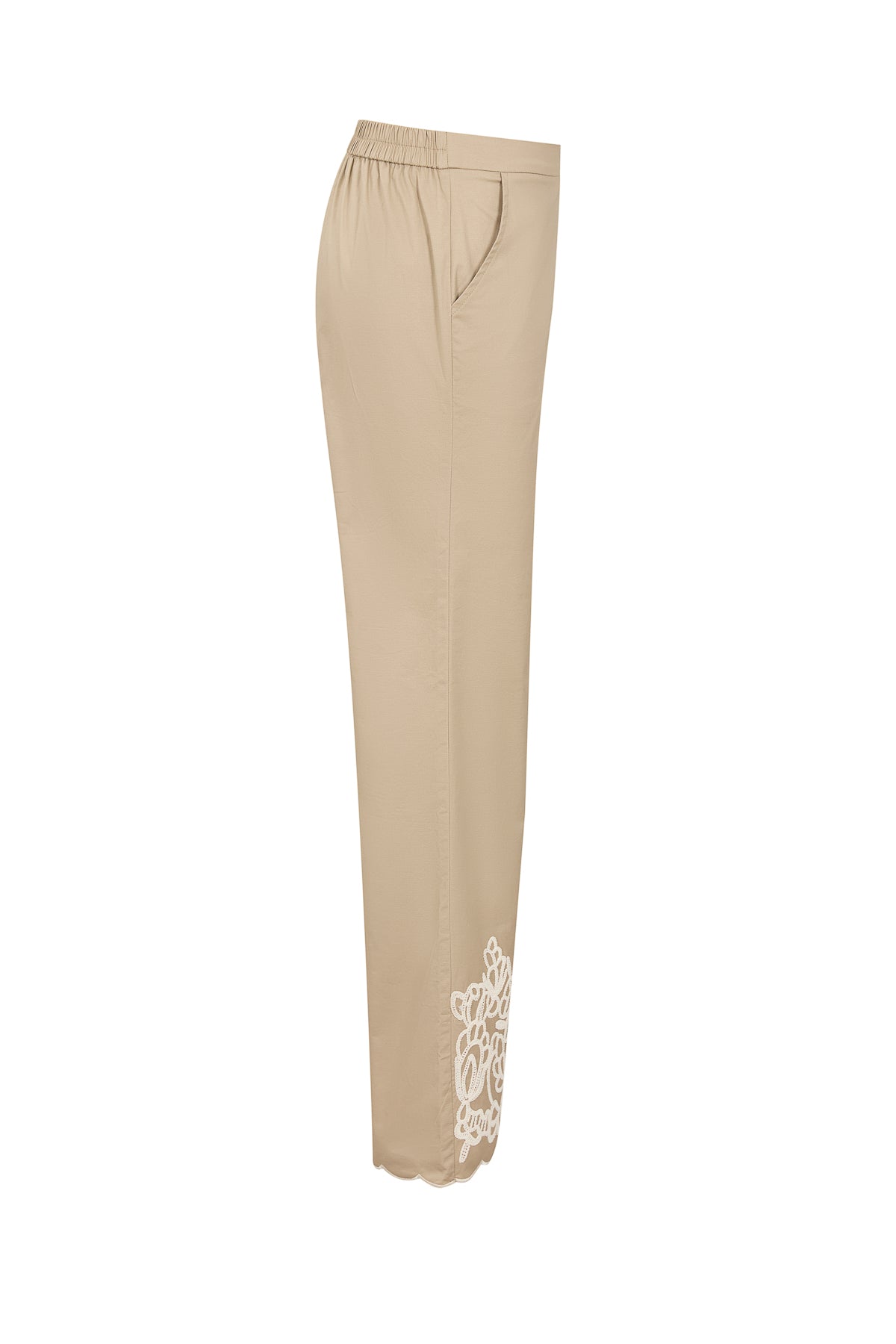 Embroidered Poplin Palazzo