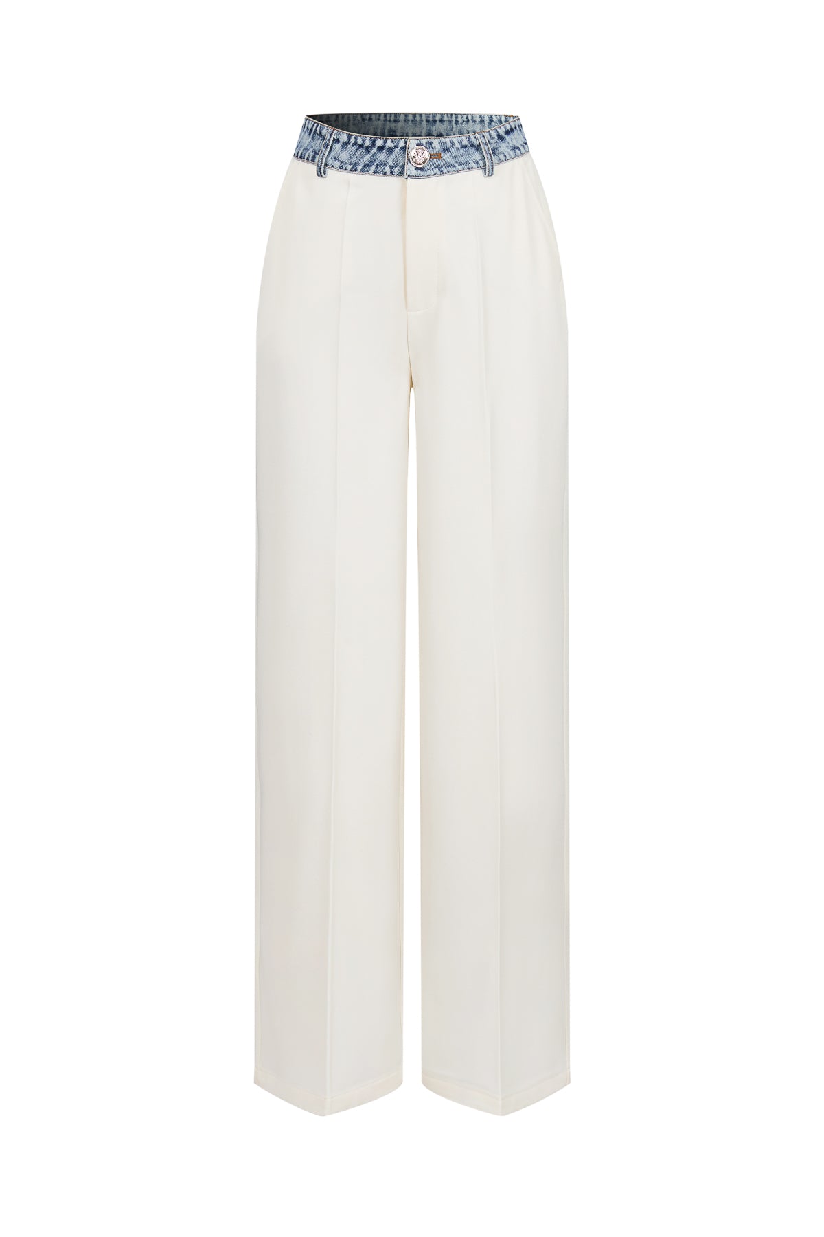 Mix Media Wide Leg Pants