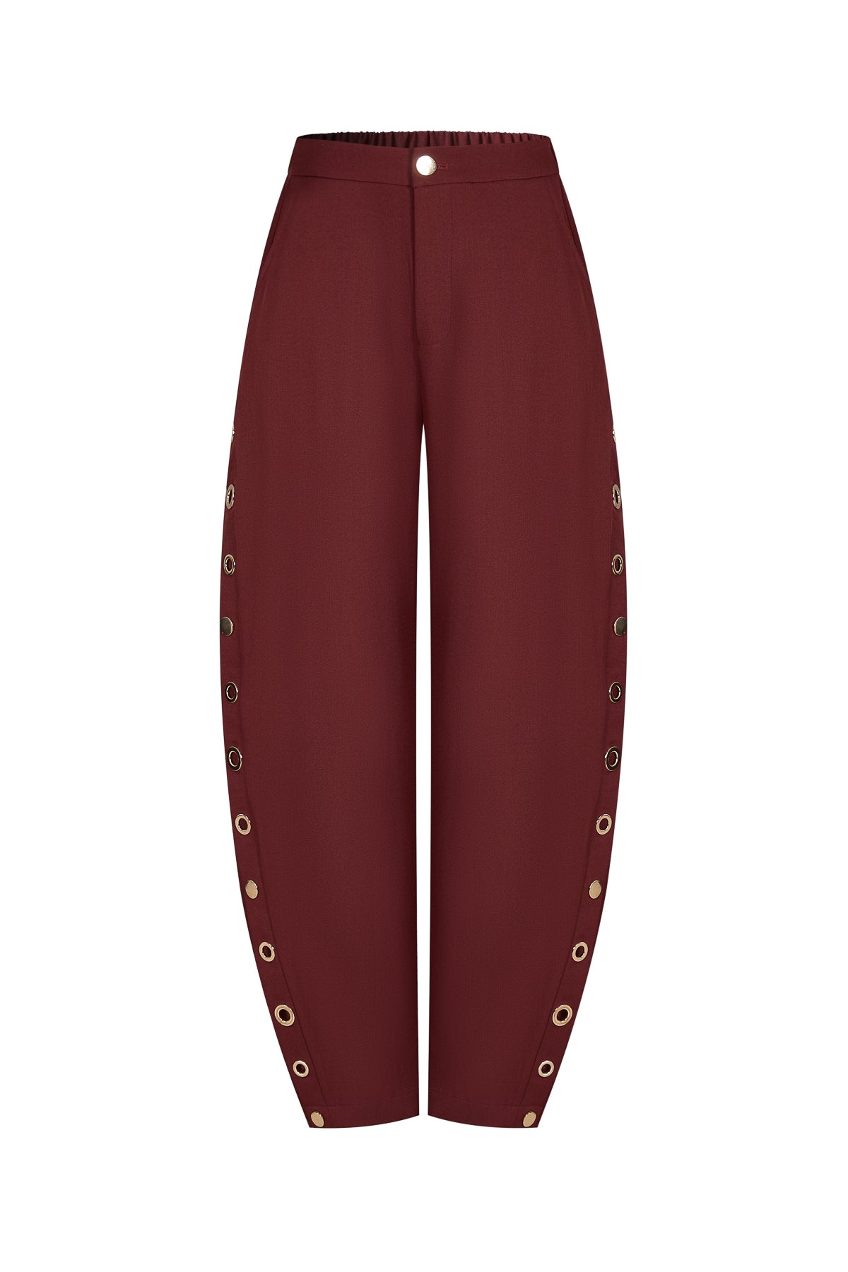 Grommet Detail Twill Barrel Pants