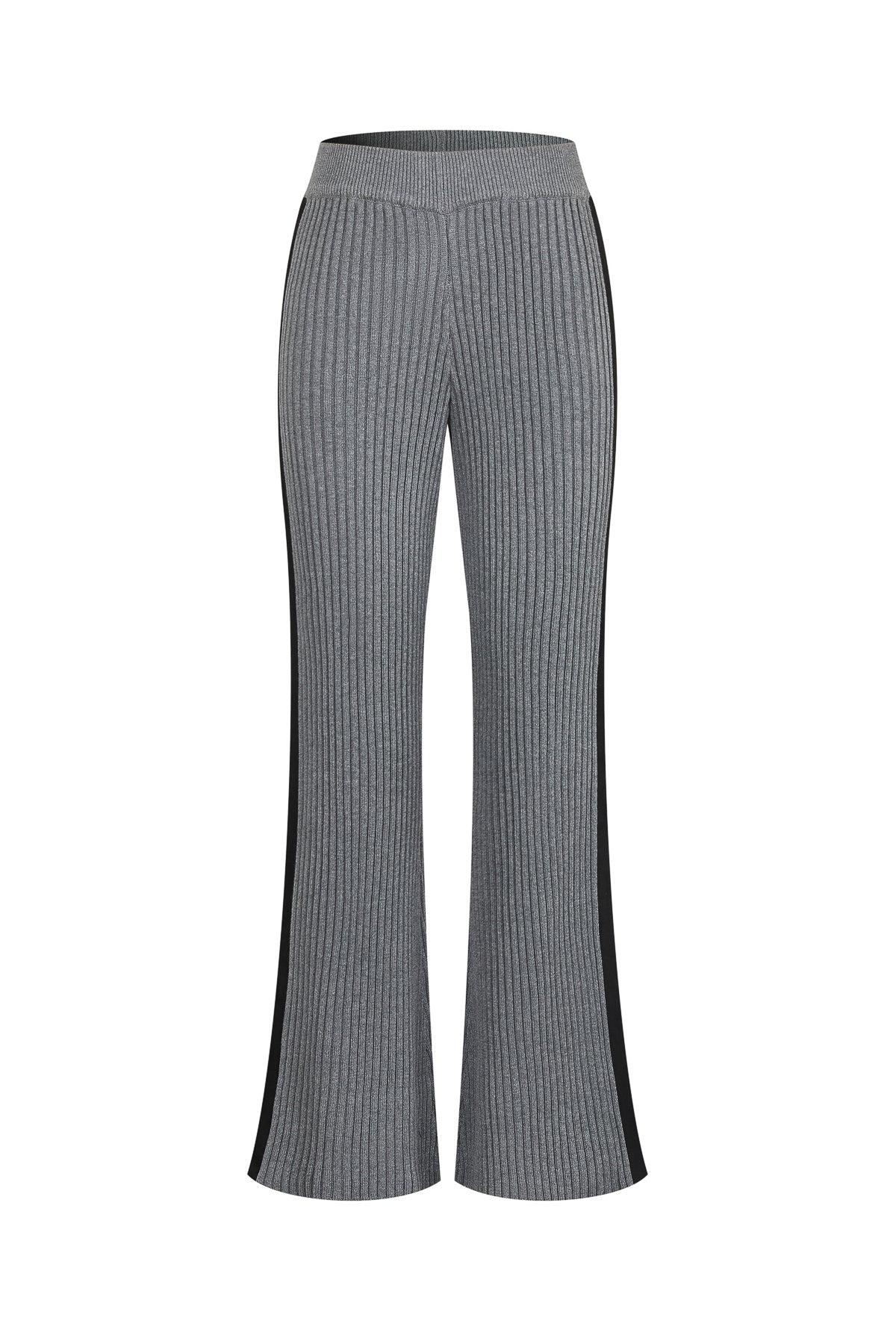 Ribbed Suede Stripe Wide Pants