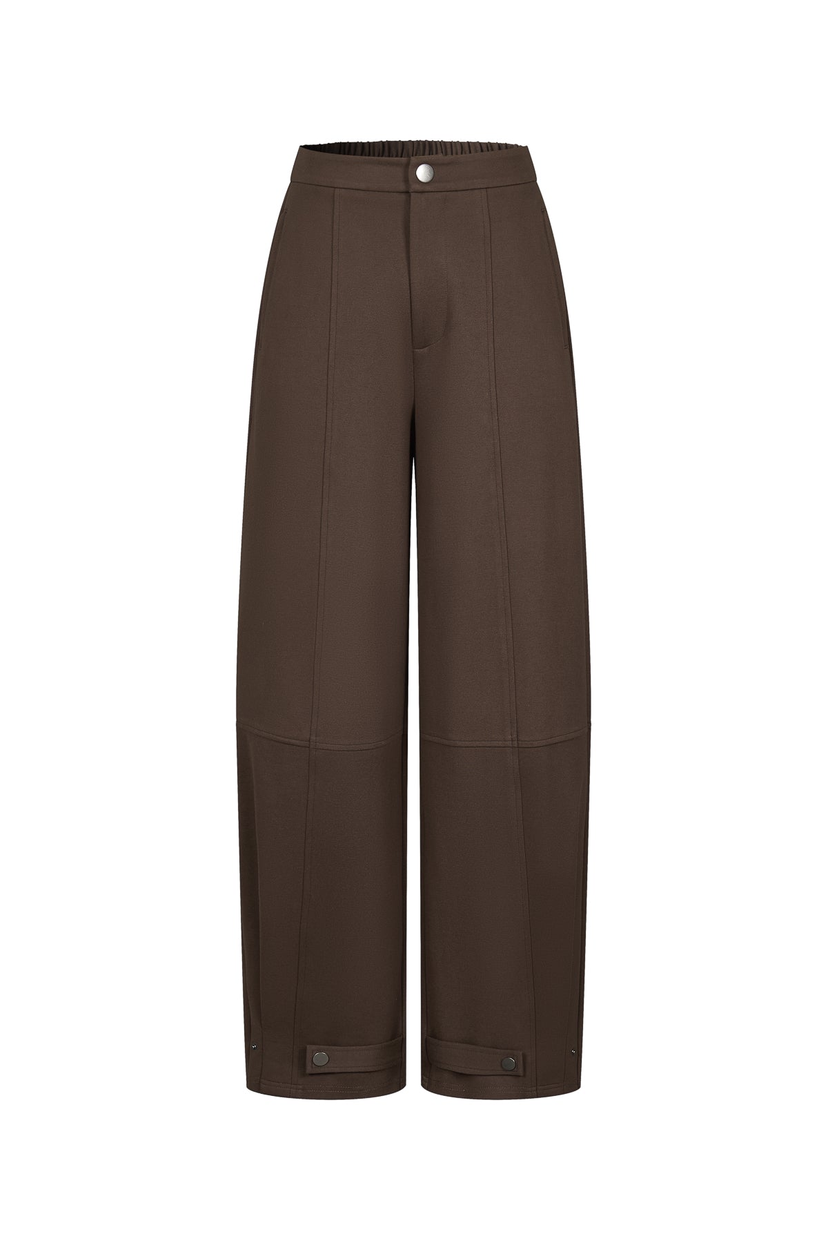 Knit Cut Seam Detail Wide Barrel Pants