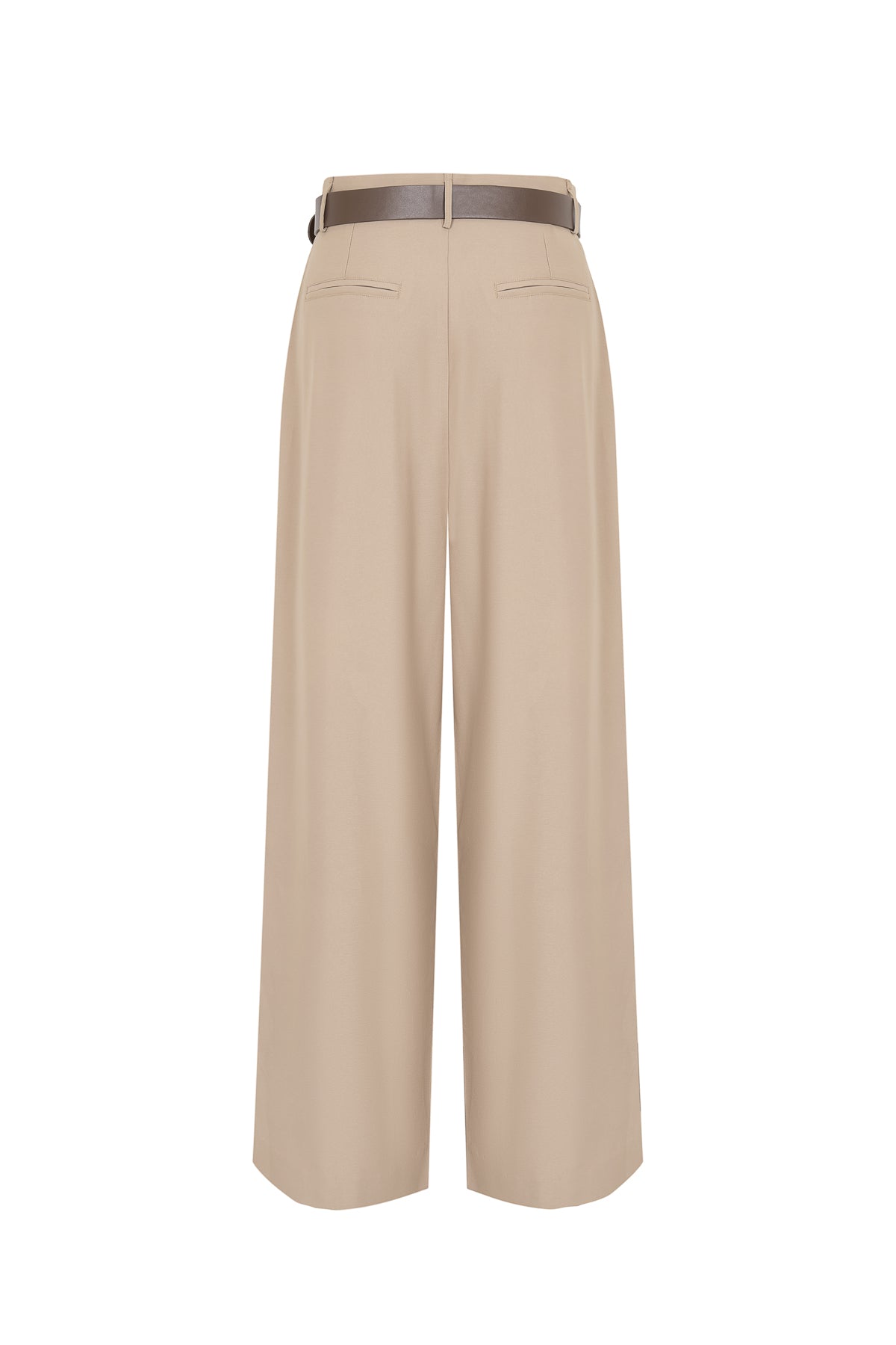 Belted Twill Loose Pants
