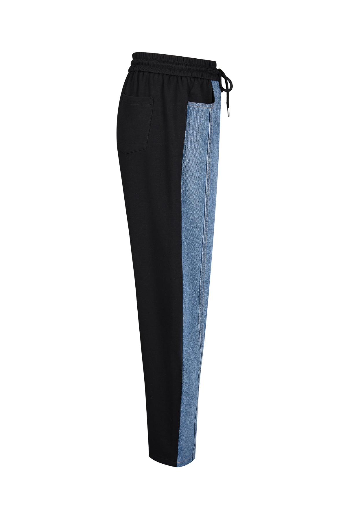 Mix Media Barrel Pants