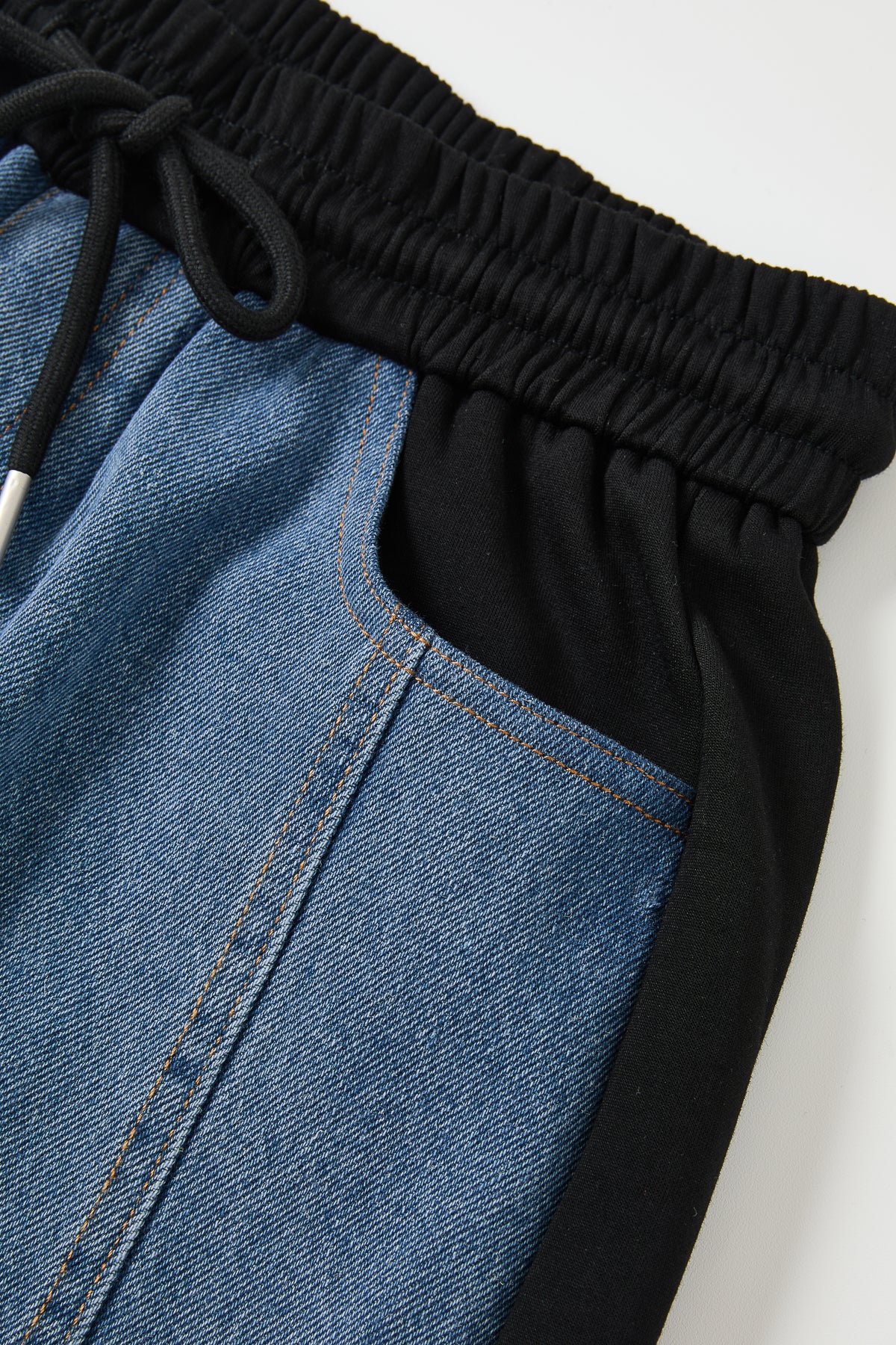 Mix Media Barrel Pants