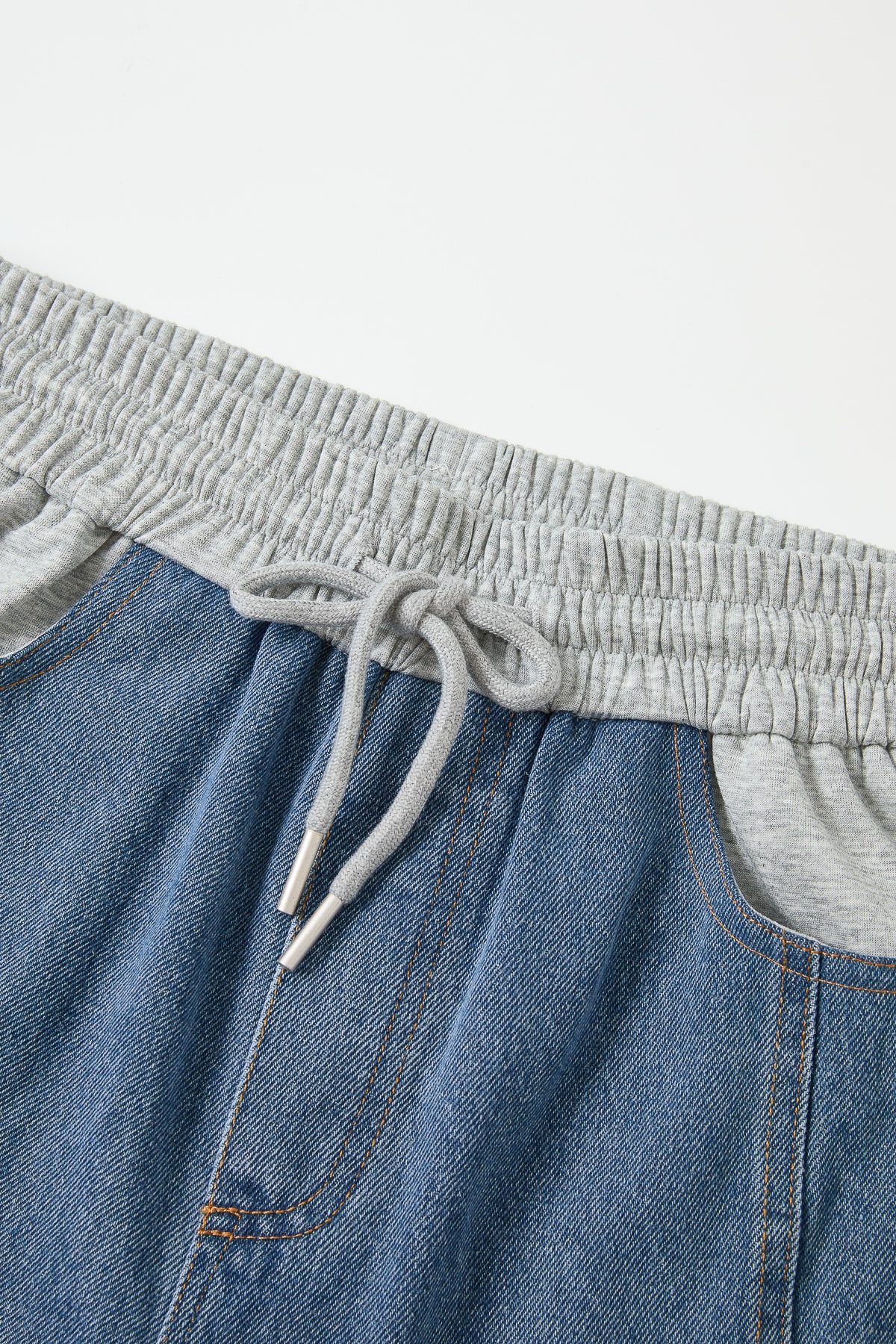 Mix Media Barrel Pants