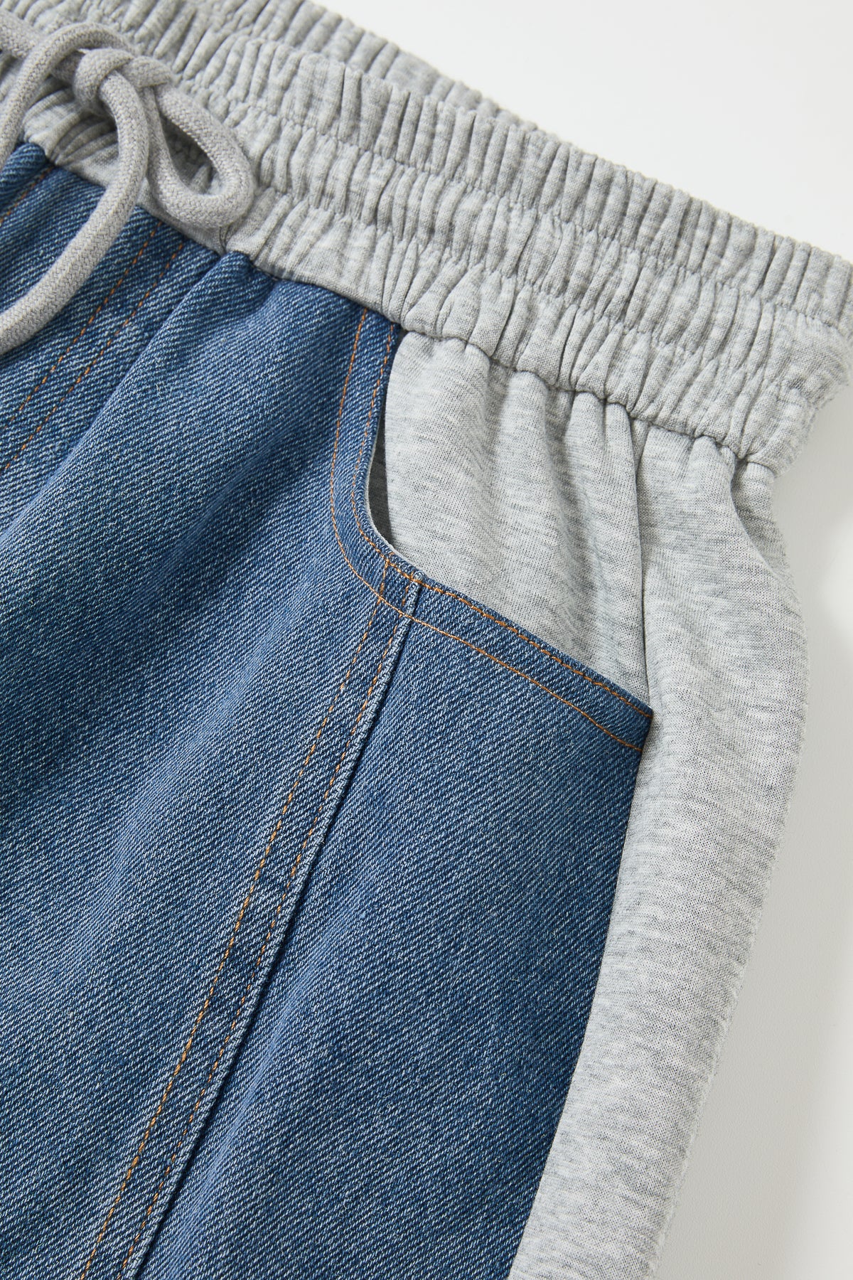 Mix Media Barrel Pants