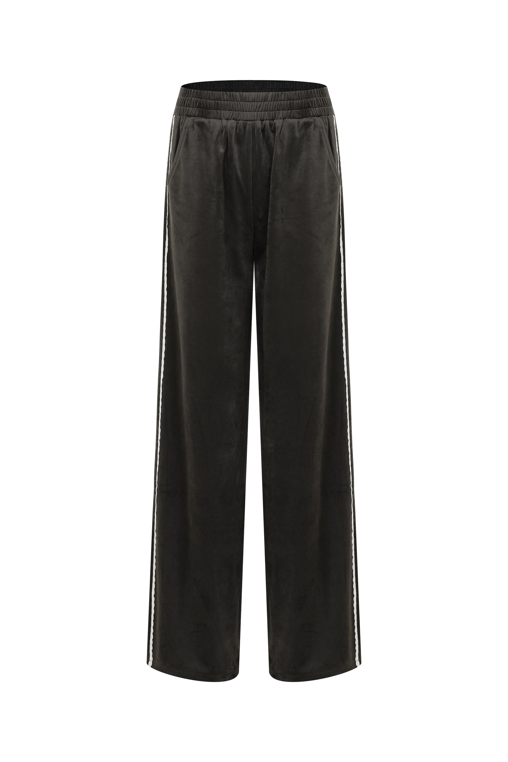 Velvet Vignette Lace Pants With Side Stripe