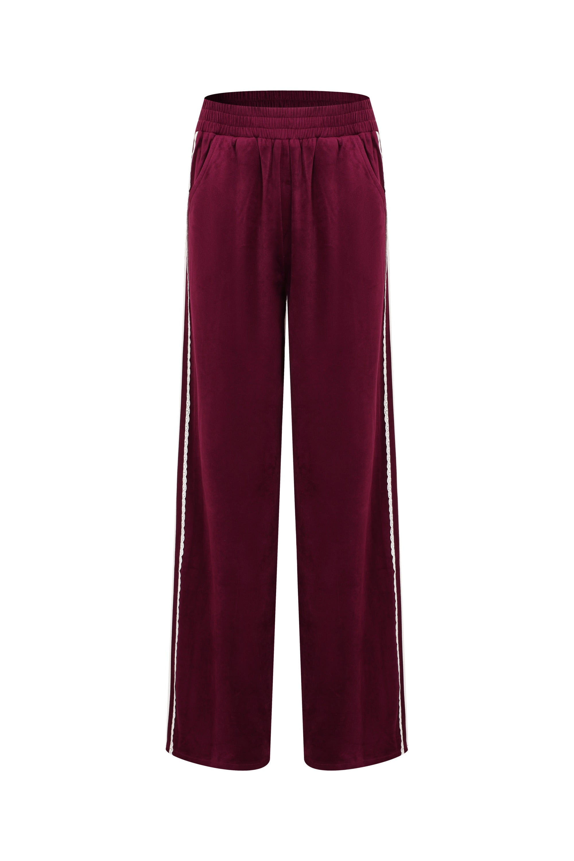Velvet Vignette Lace Pants With Side Stripe