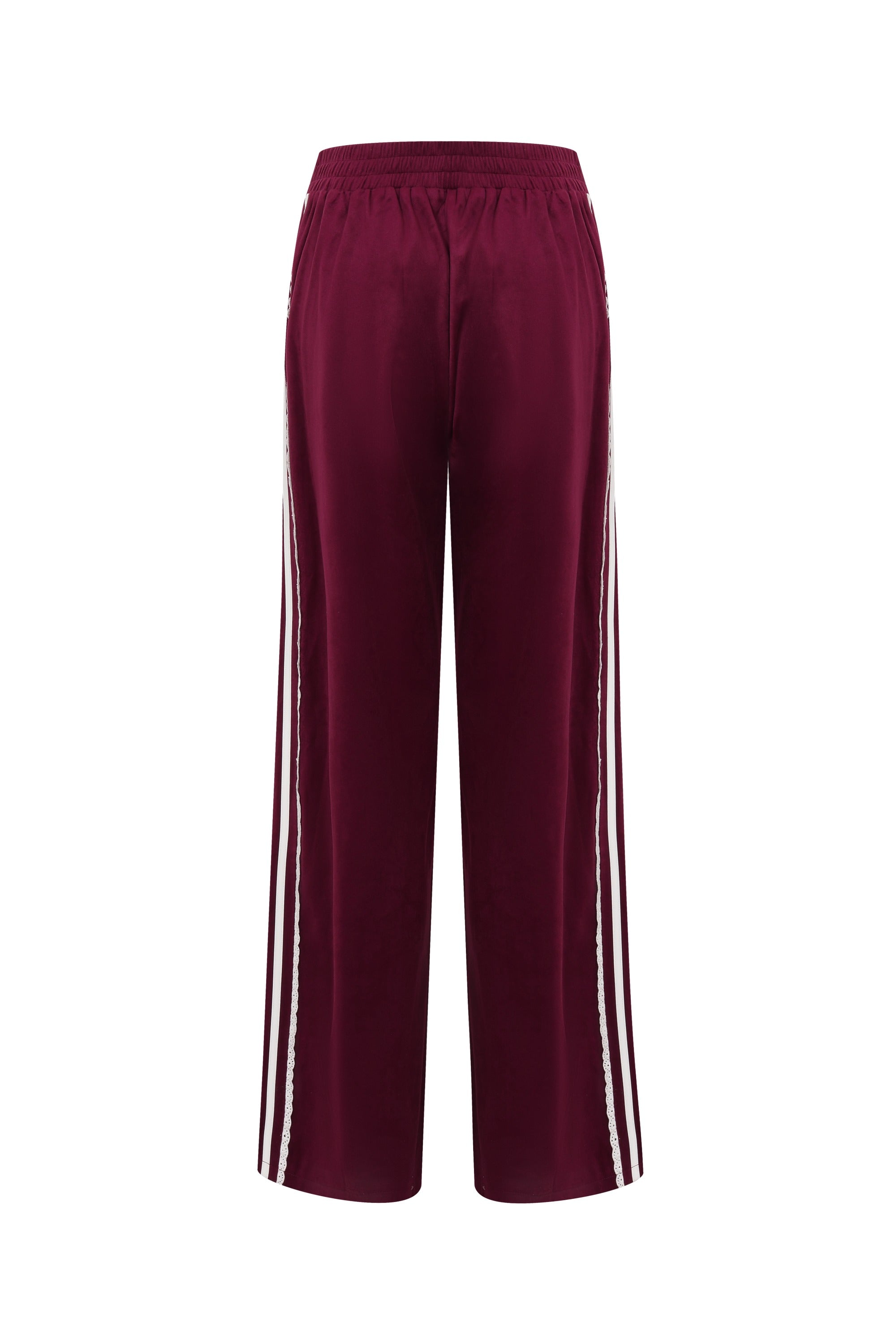 Velvet Vignette Lace Pants With Side Stripe