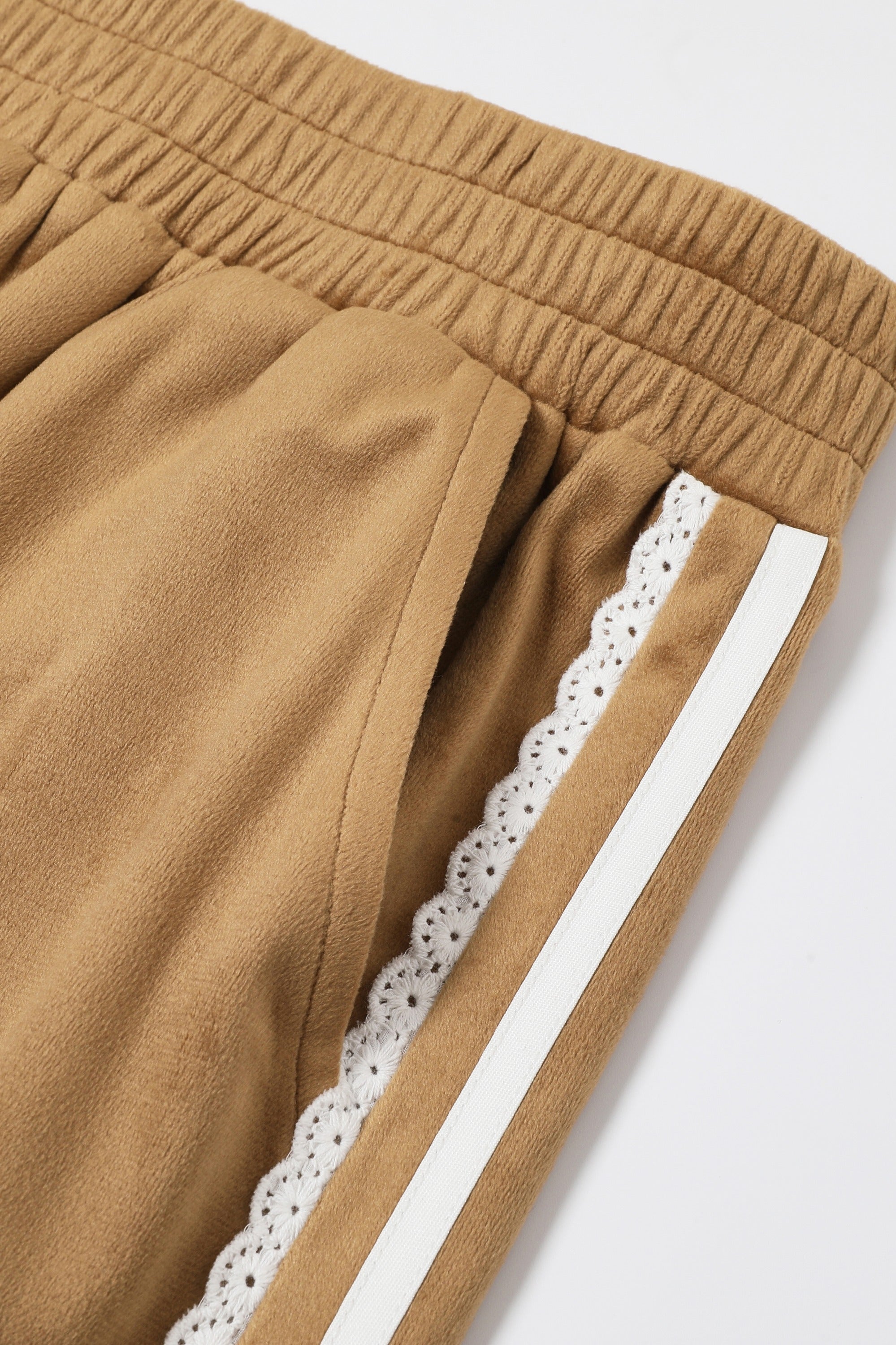Velvet Vignette Lace Pants With Side Stripe