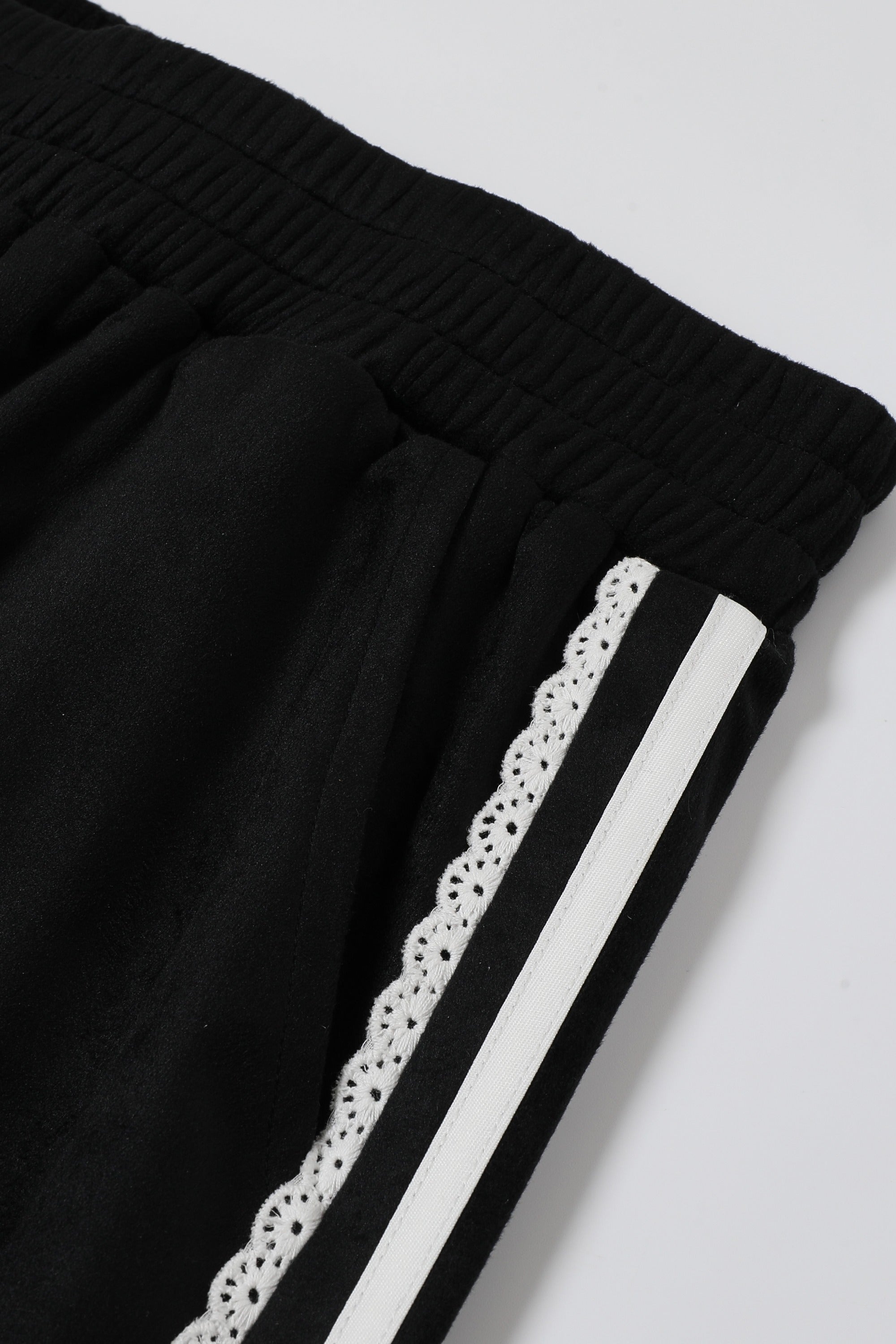 Velvet Vignette Lace Pants With Side Stripe