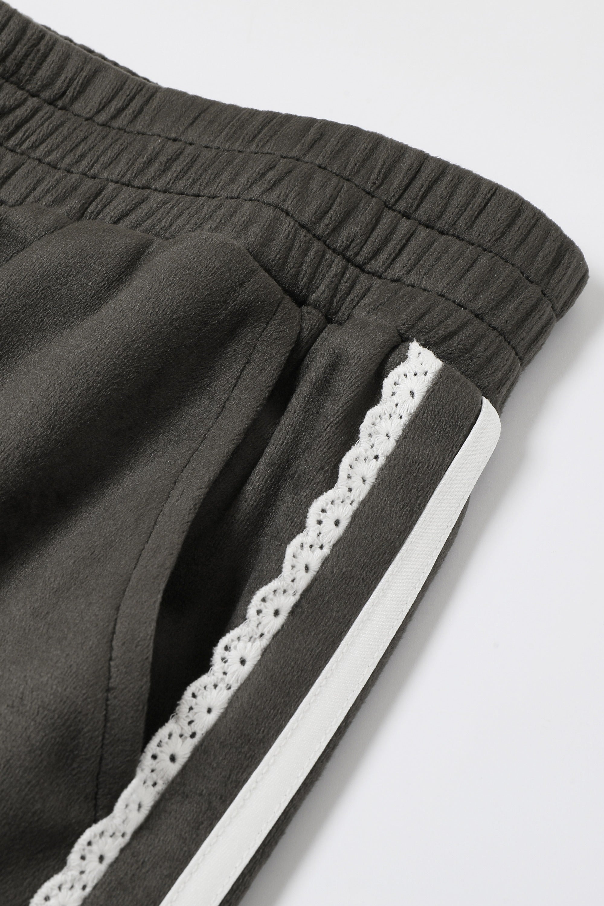 Velvet Vignette Lace Pants With Side Stripe