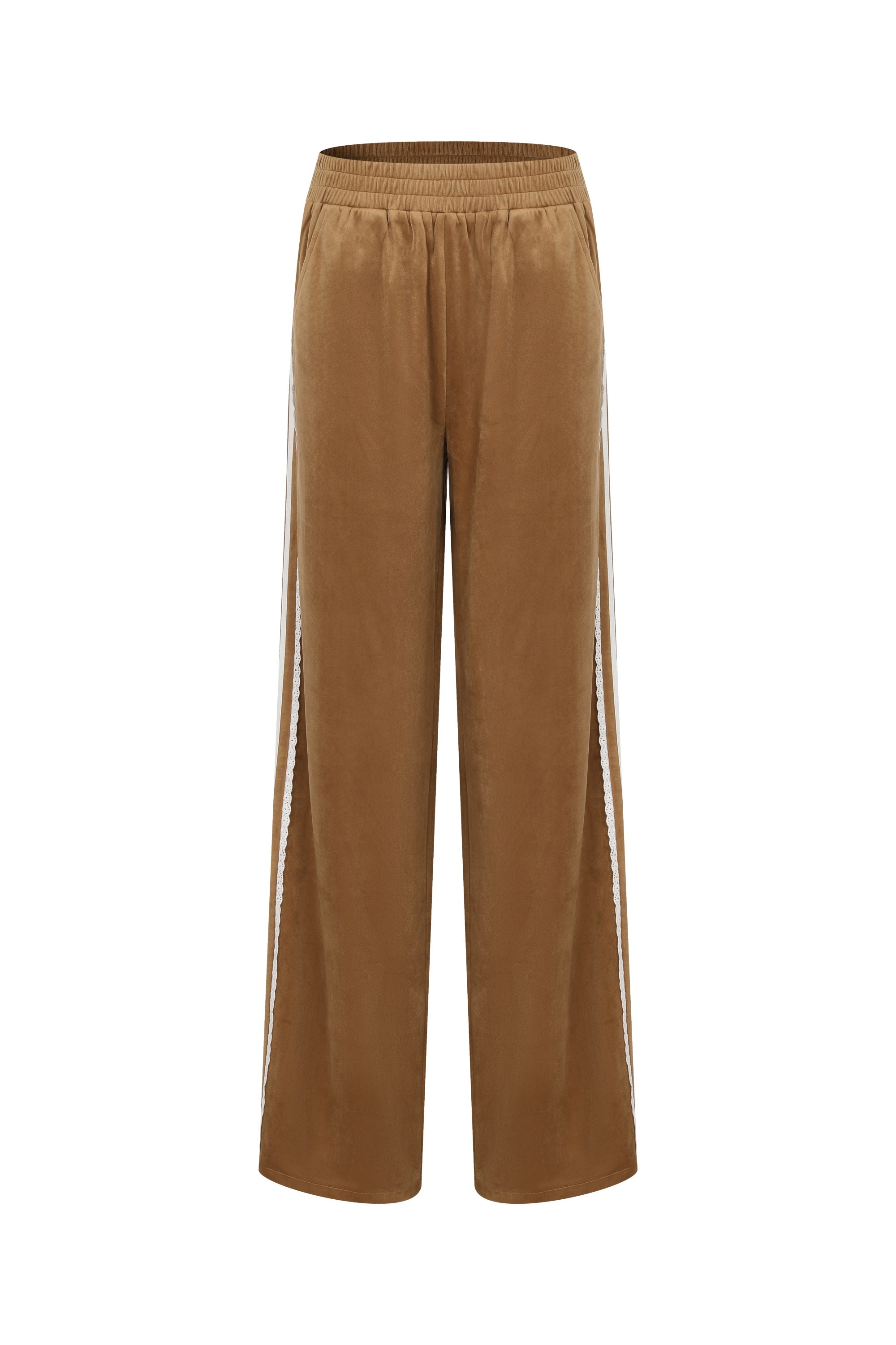 Velvet Vignette Lace Pants With Side Stripe